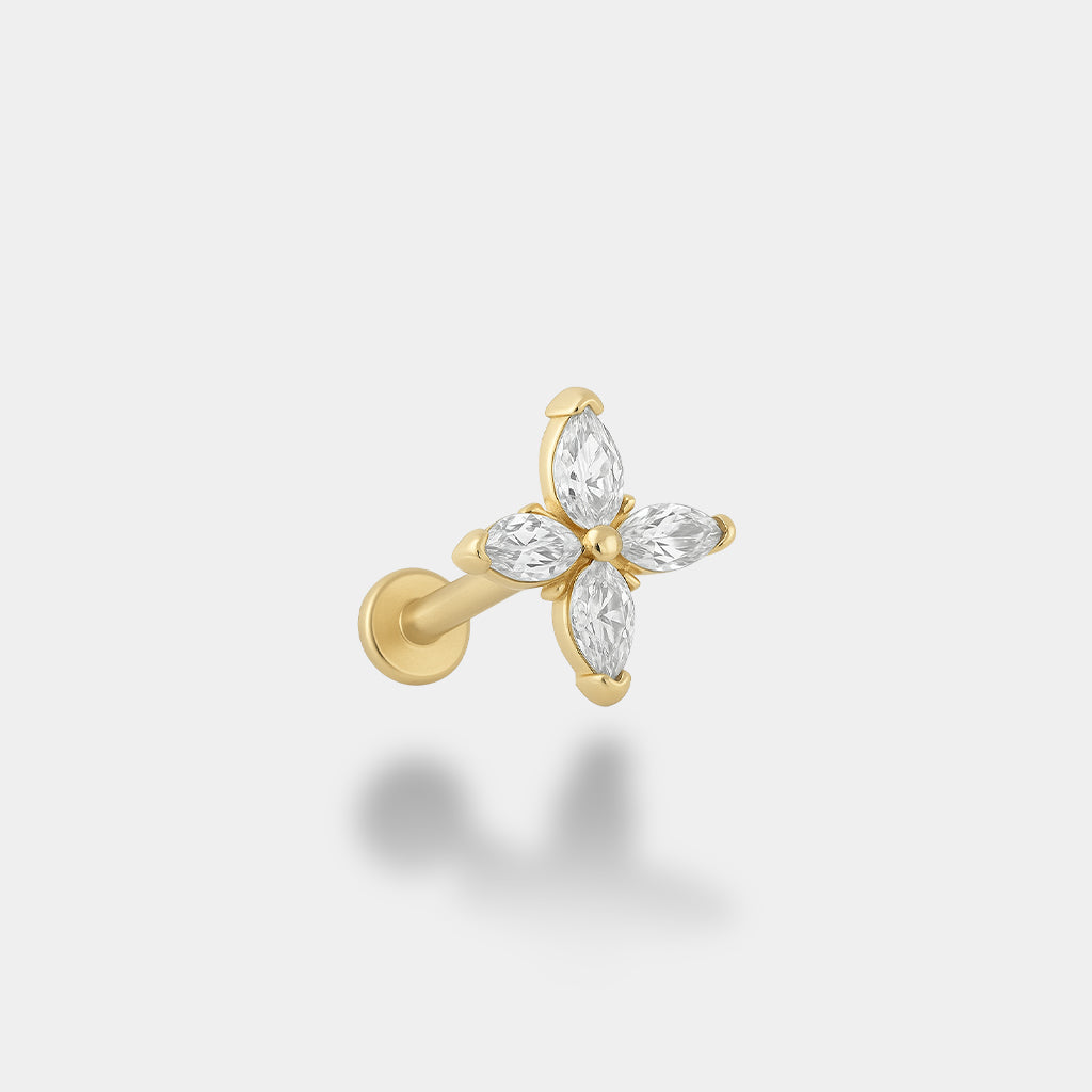 Çiçek Taşlı Piercing