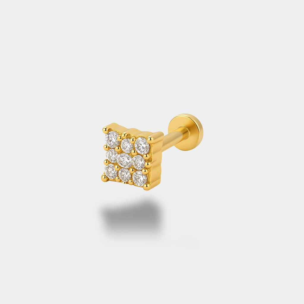 Kare Taşlı Piercing