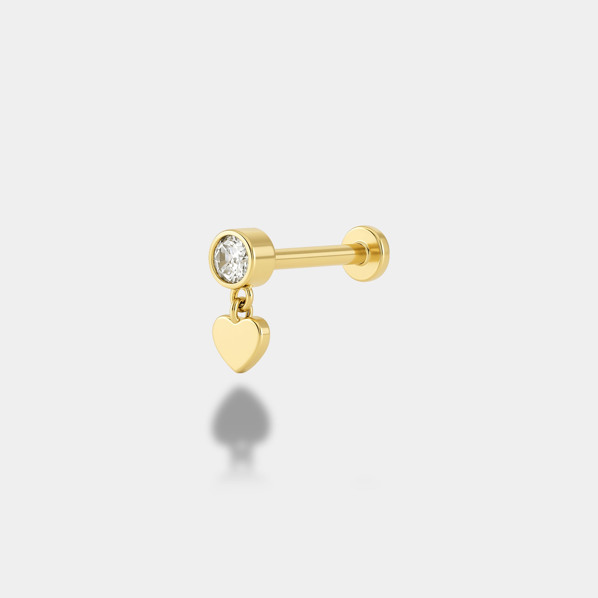 Taşlı Kalp Piercing