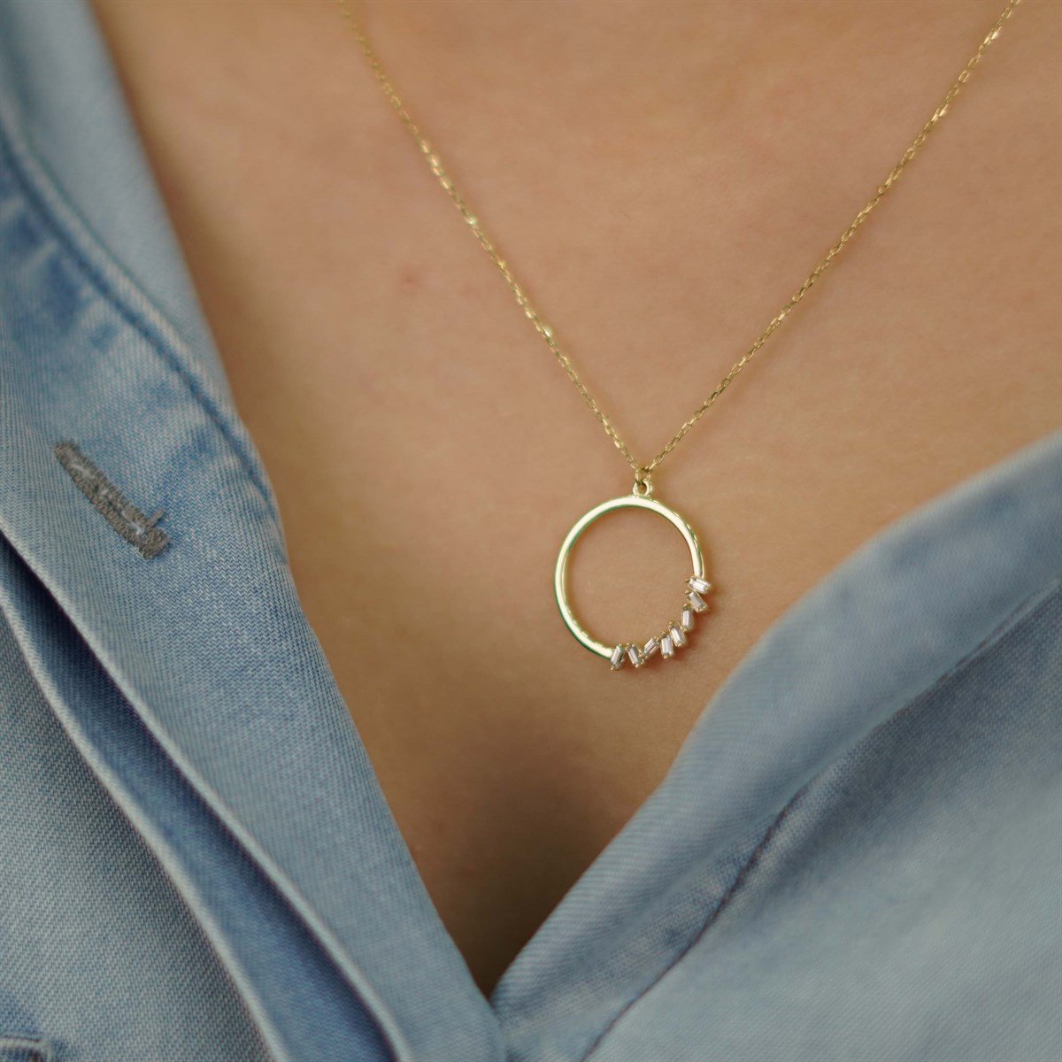 Baget Taş Halka Kolye