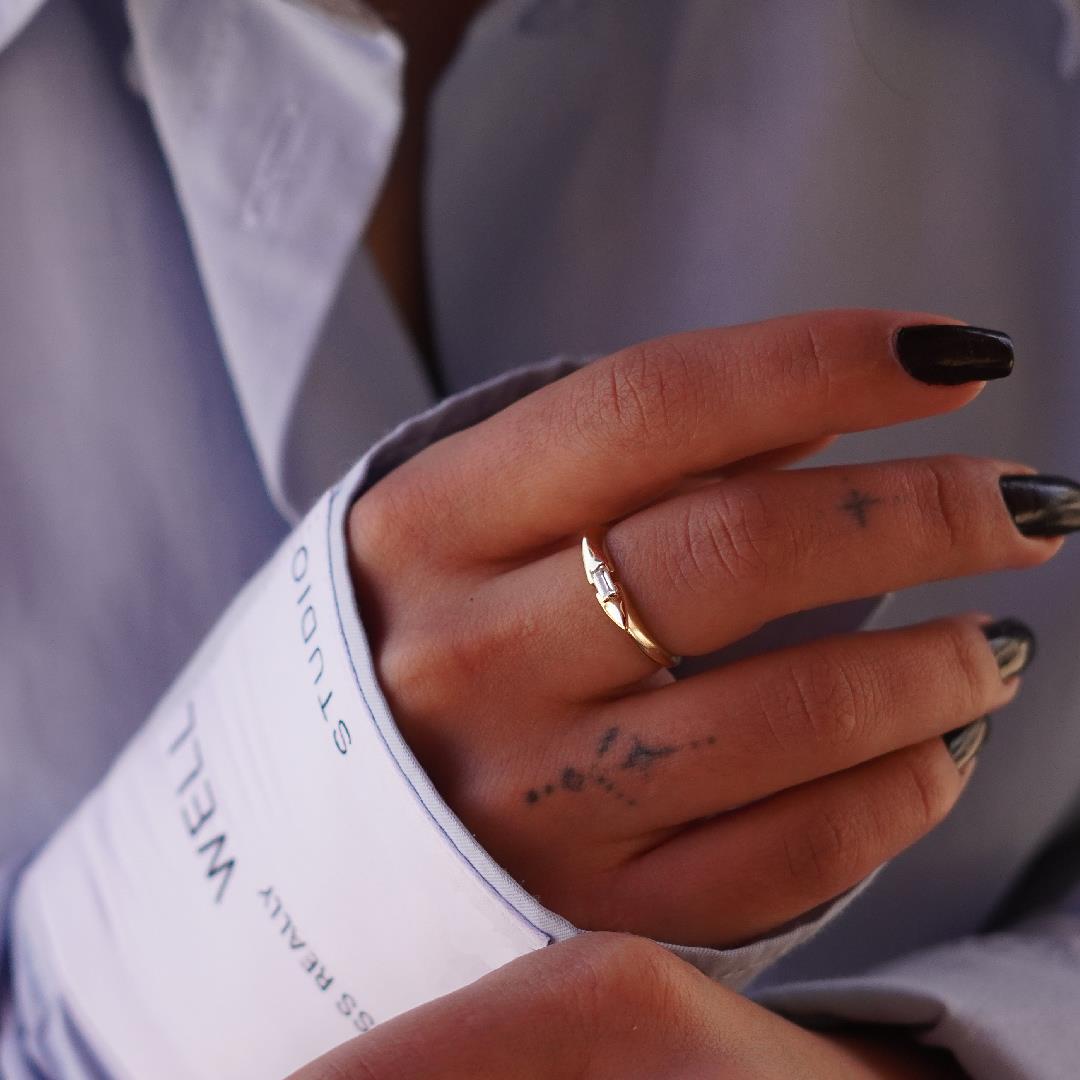 Baget Taşlı Şövalye Yüzük