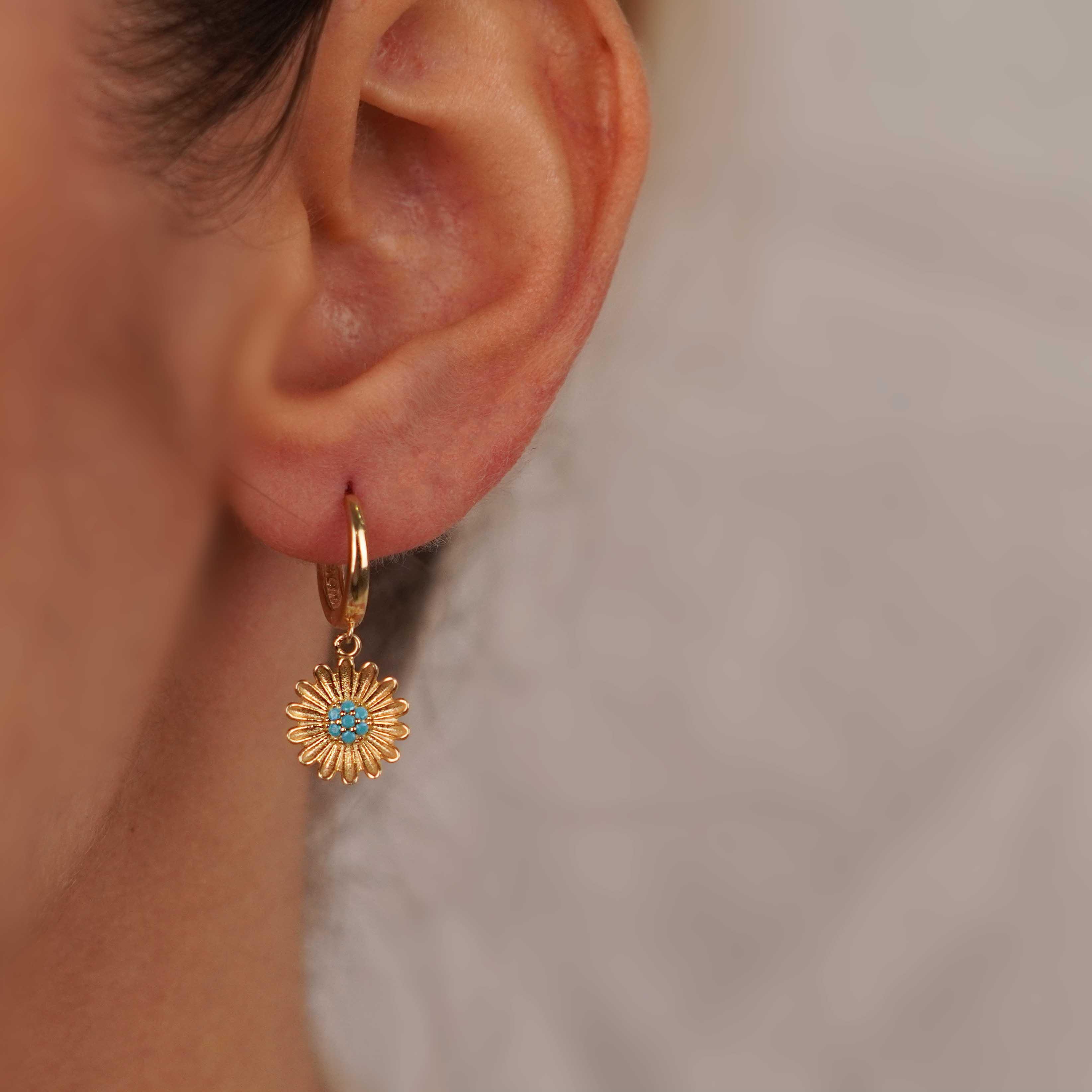 Firuze Çiçek Küpe