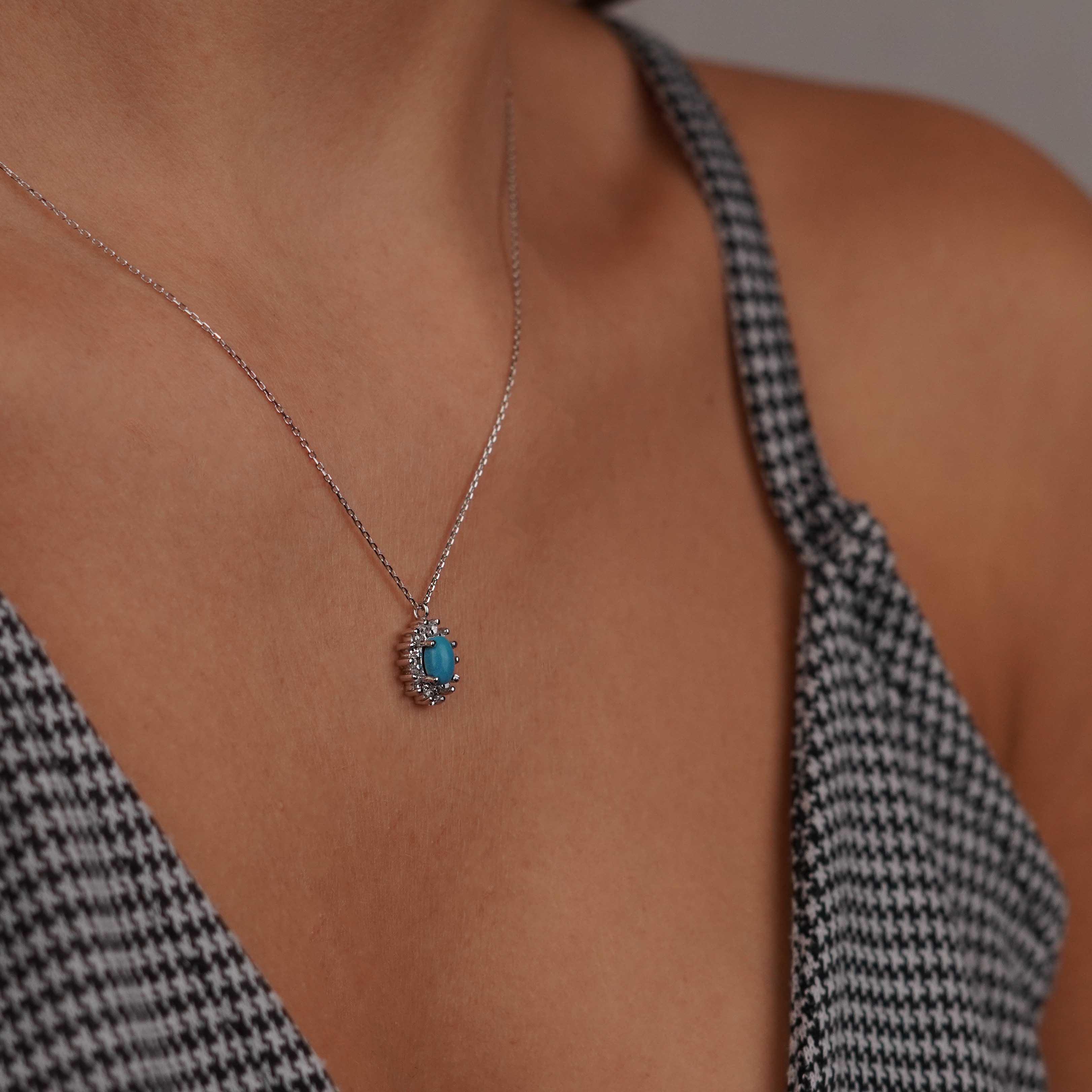 Firuze Taşlı Kolye