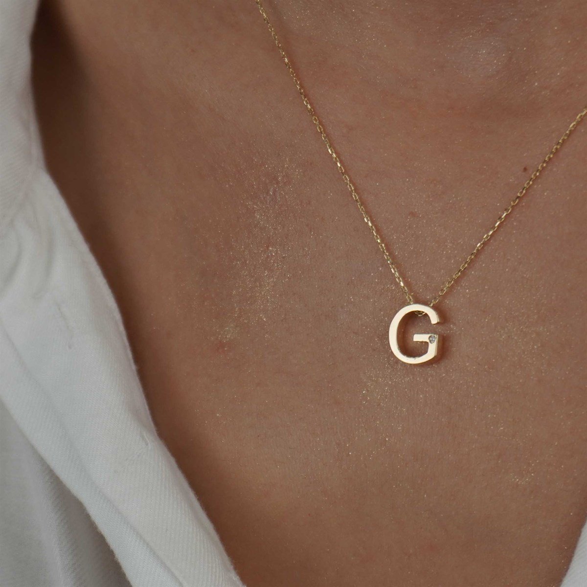 Harf Kolye - Pırlanta Seçeneği