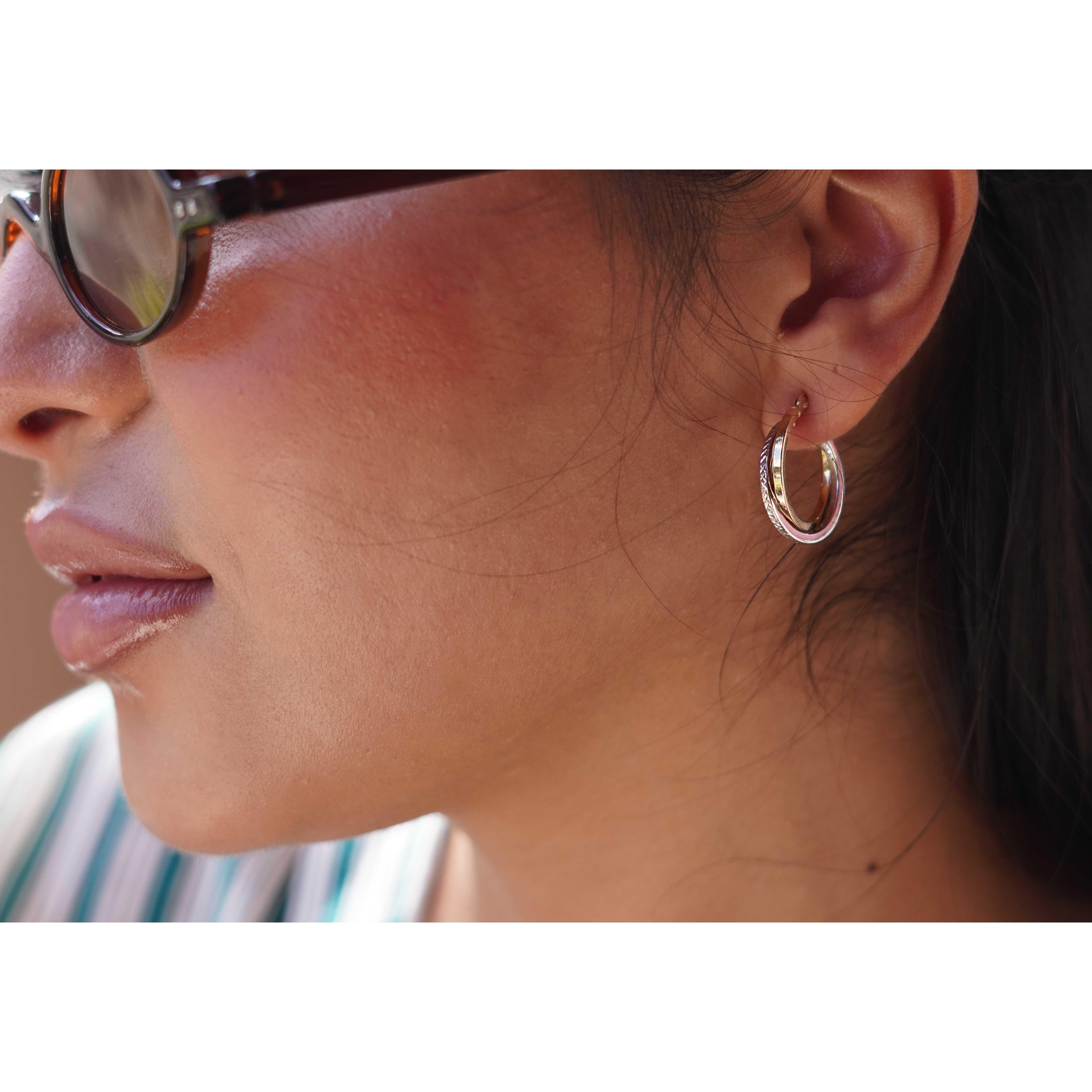 İki Renk Halka Küpe