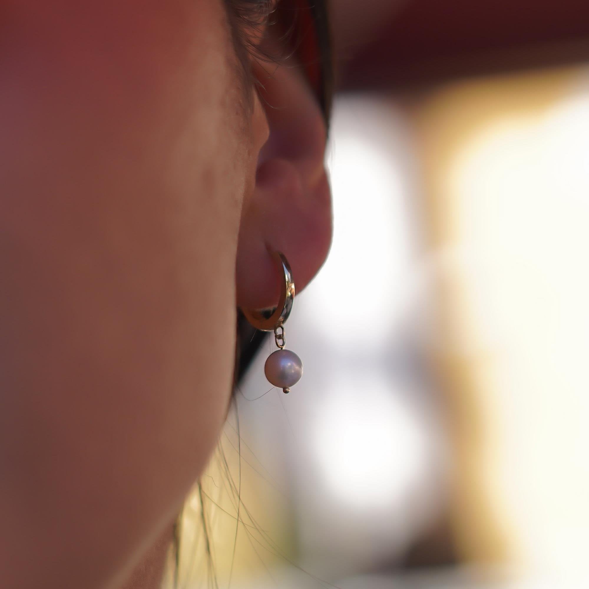 İnci Sallantılı Küpe