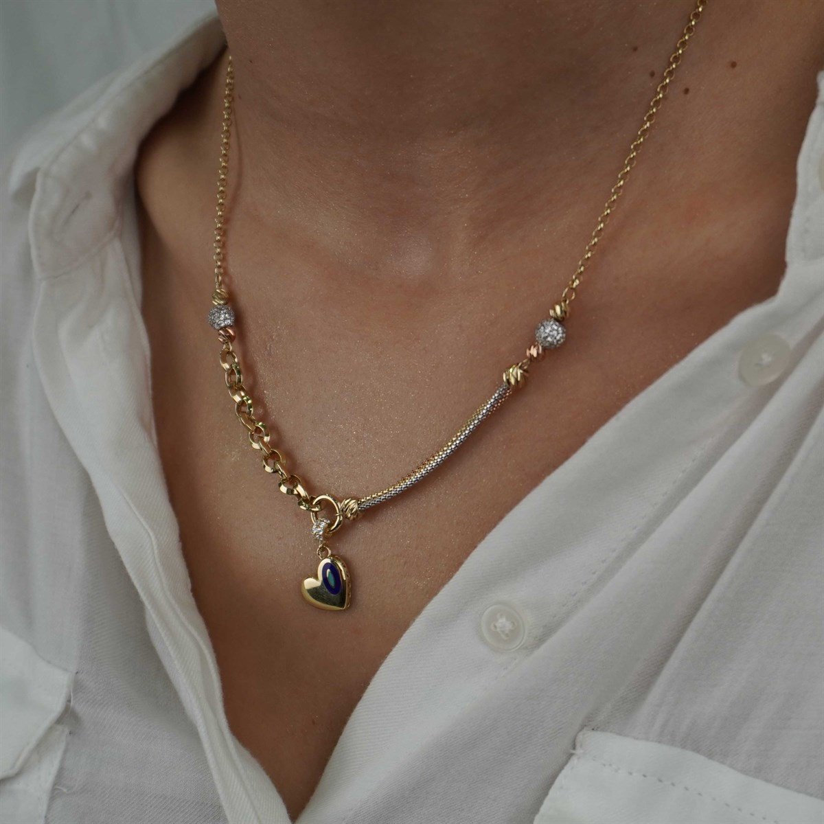 Kalp Charm Tasarım Kolye