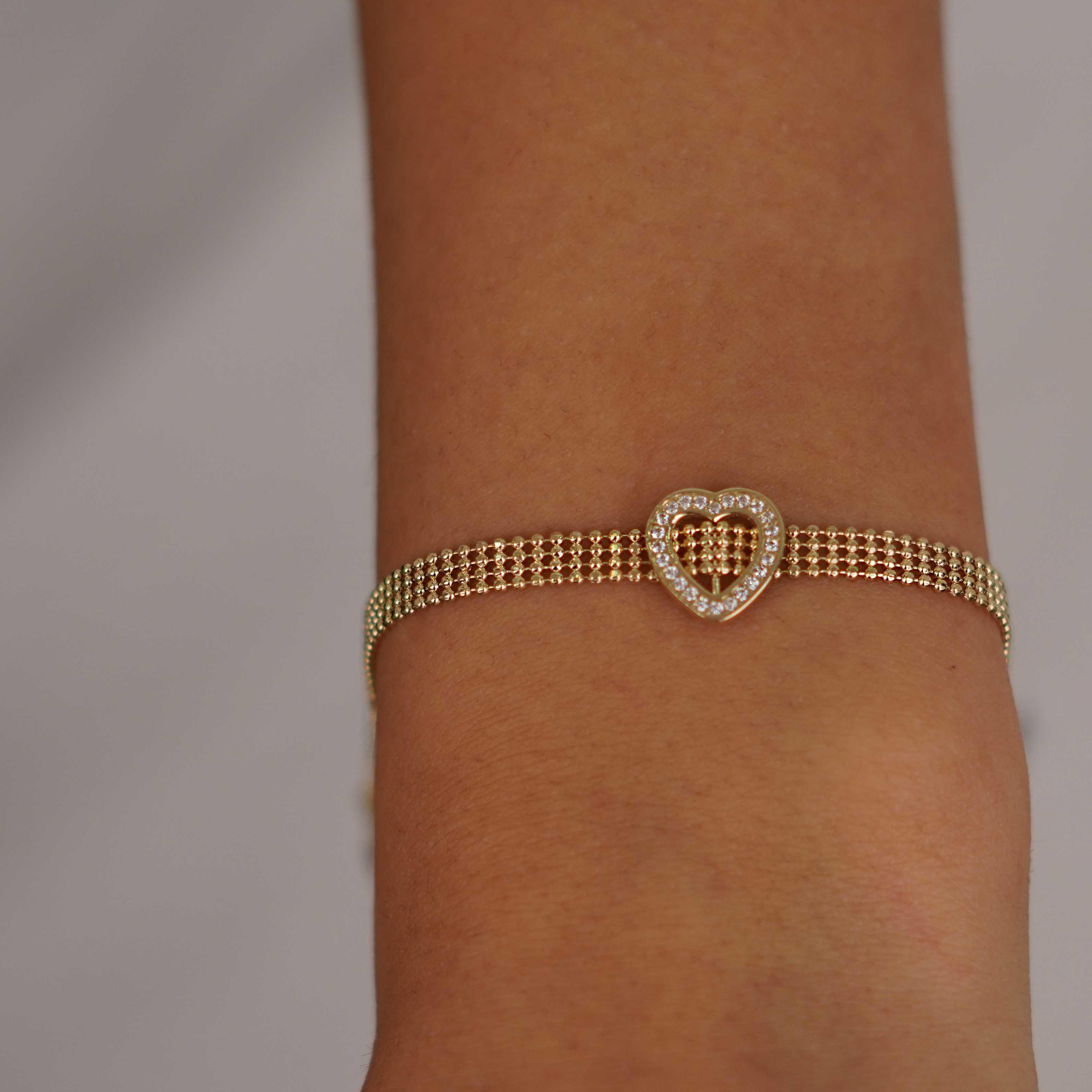 Kalp Top Top Bileklik