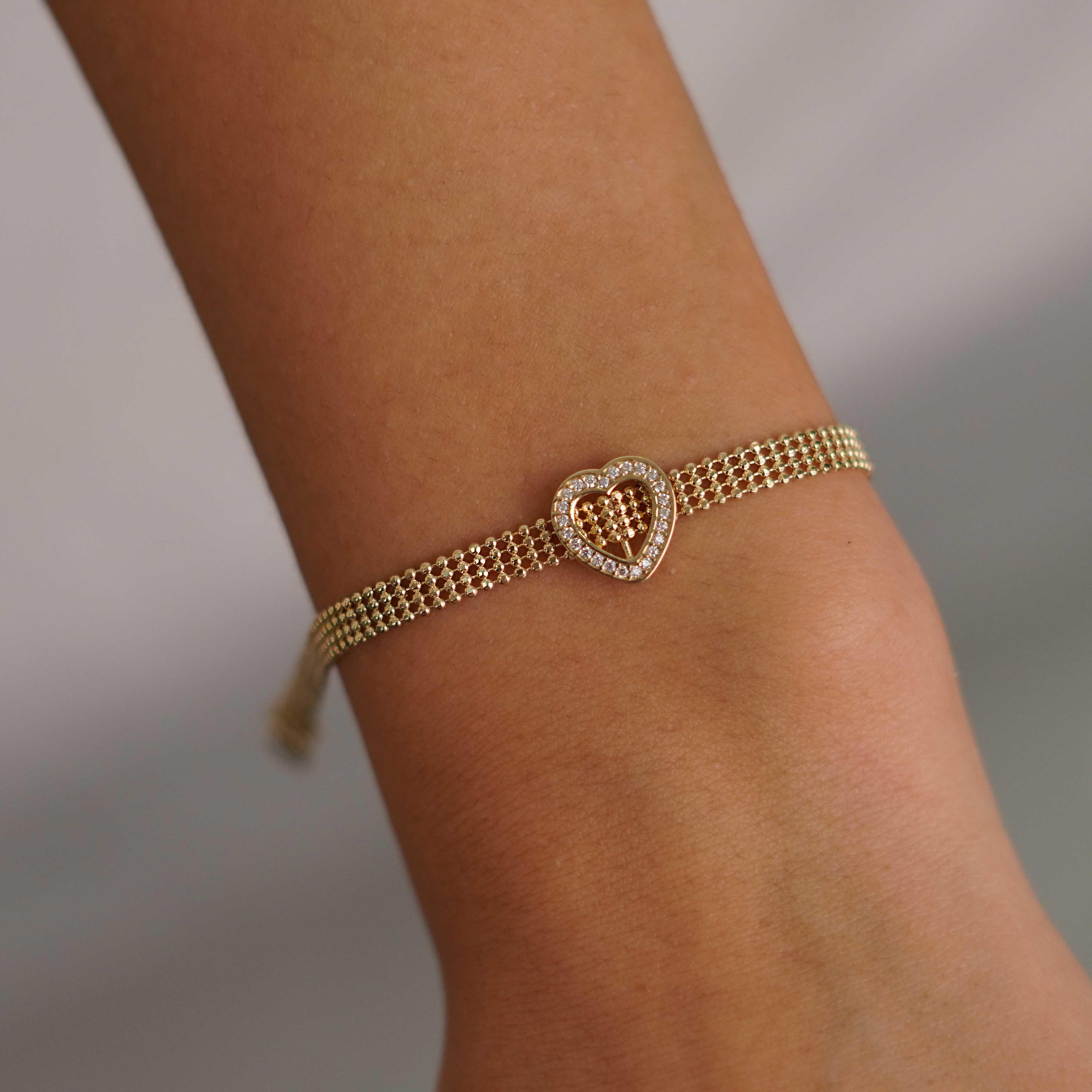 Kalp Top Top Bileklik