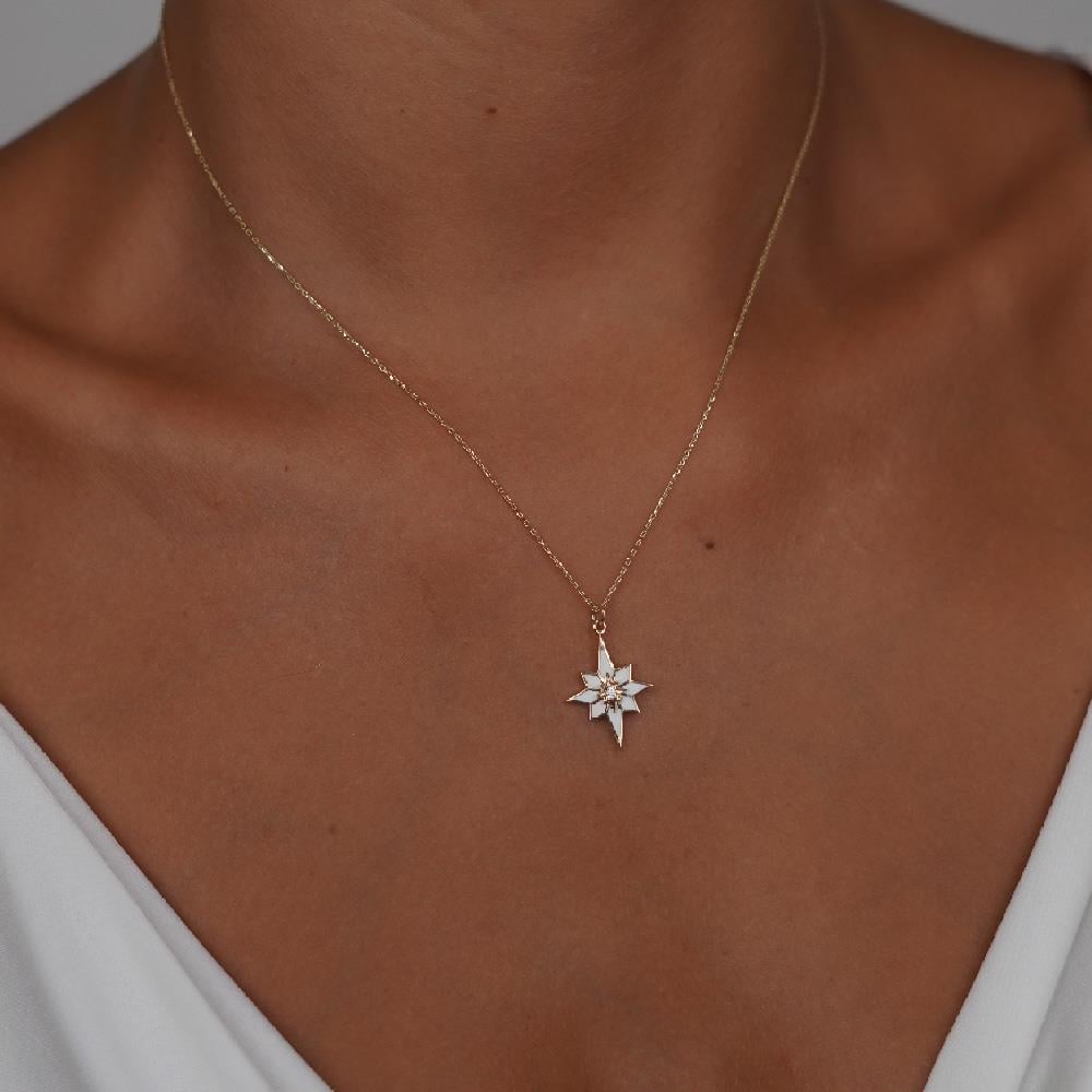 Mineli Kutup Yıldız Kolye