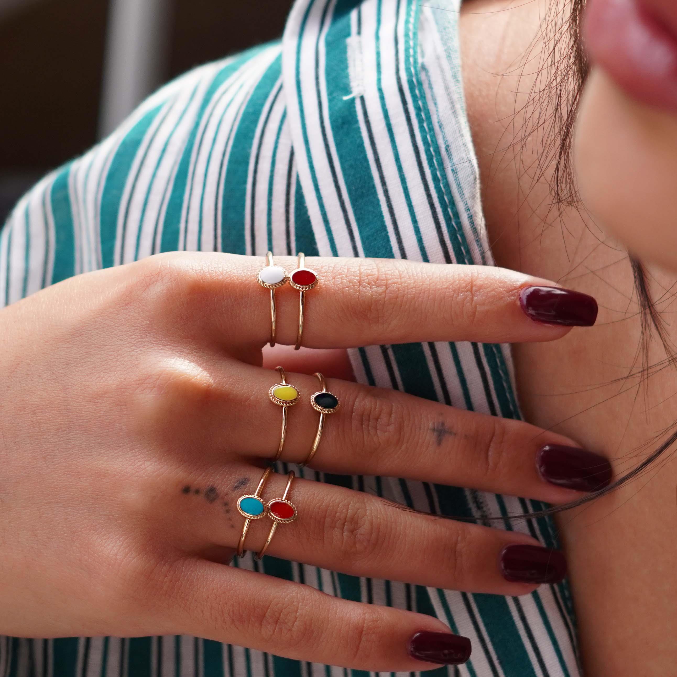 Mini Mineli Yüzük - Tüm Renkler