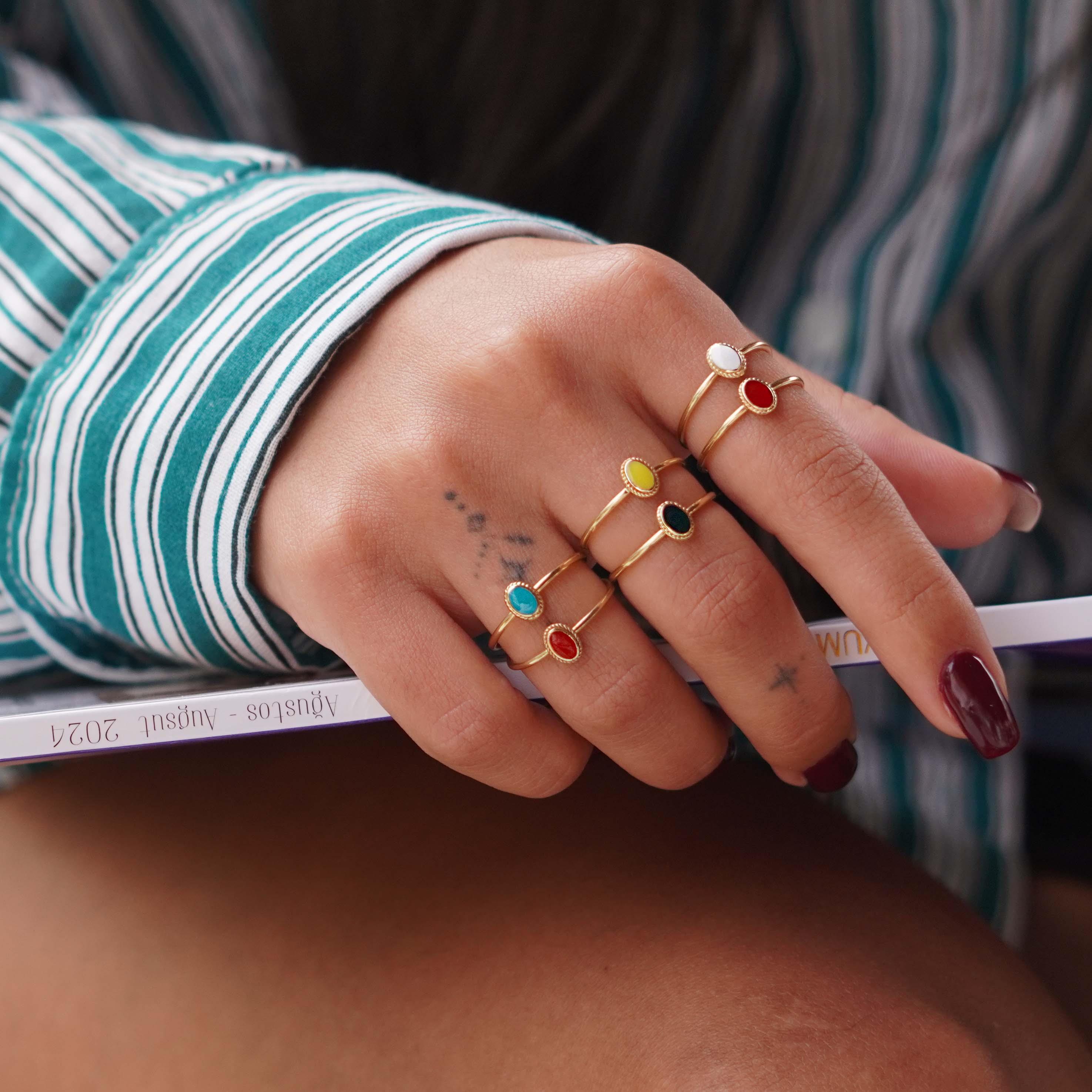 Mini Mineli Yüzük - Tüm Renkler