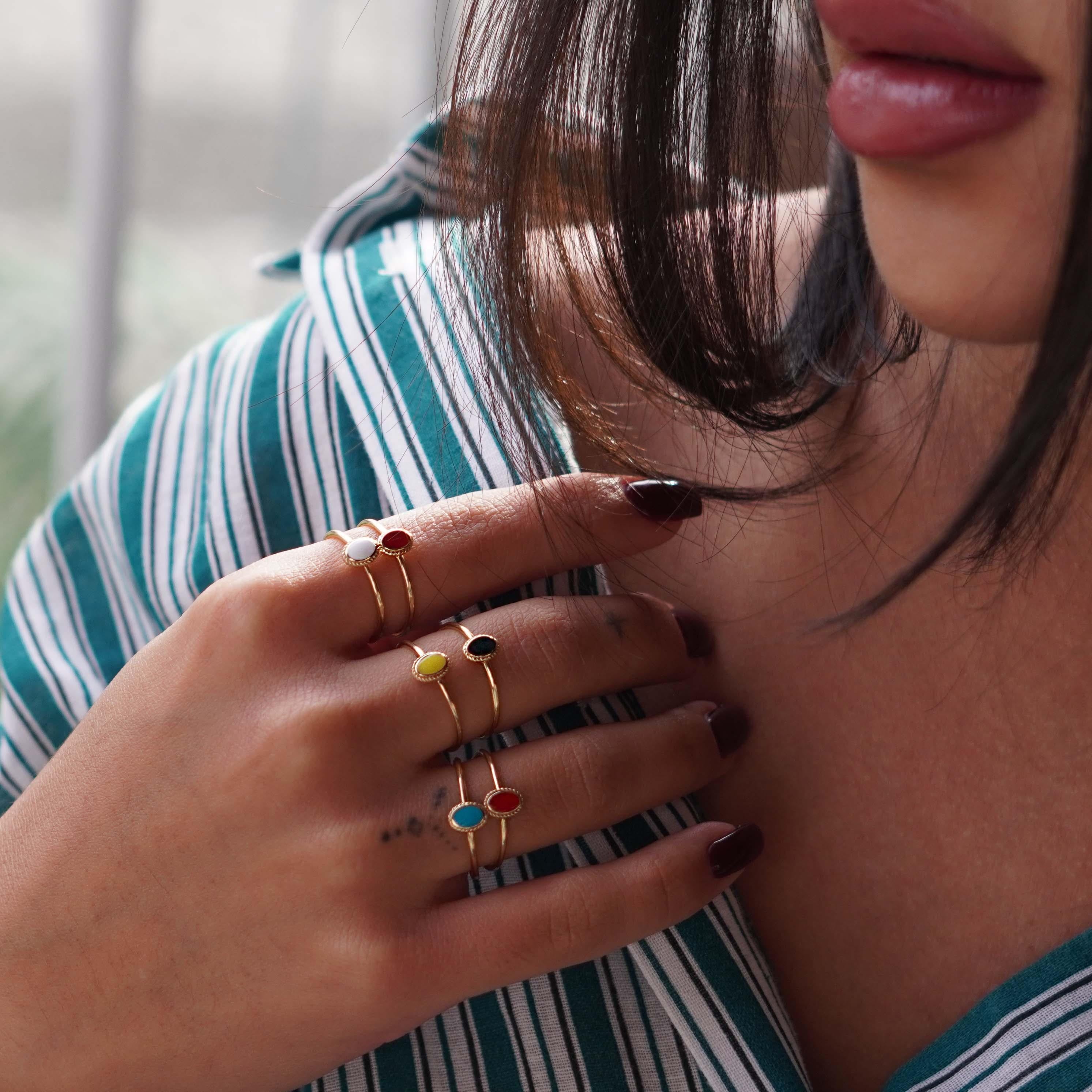 Mini Mineli Yüzük - Tüm Renkler