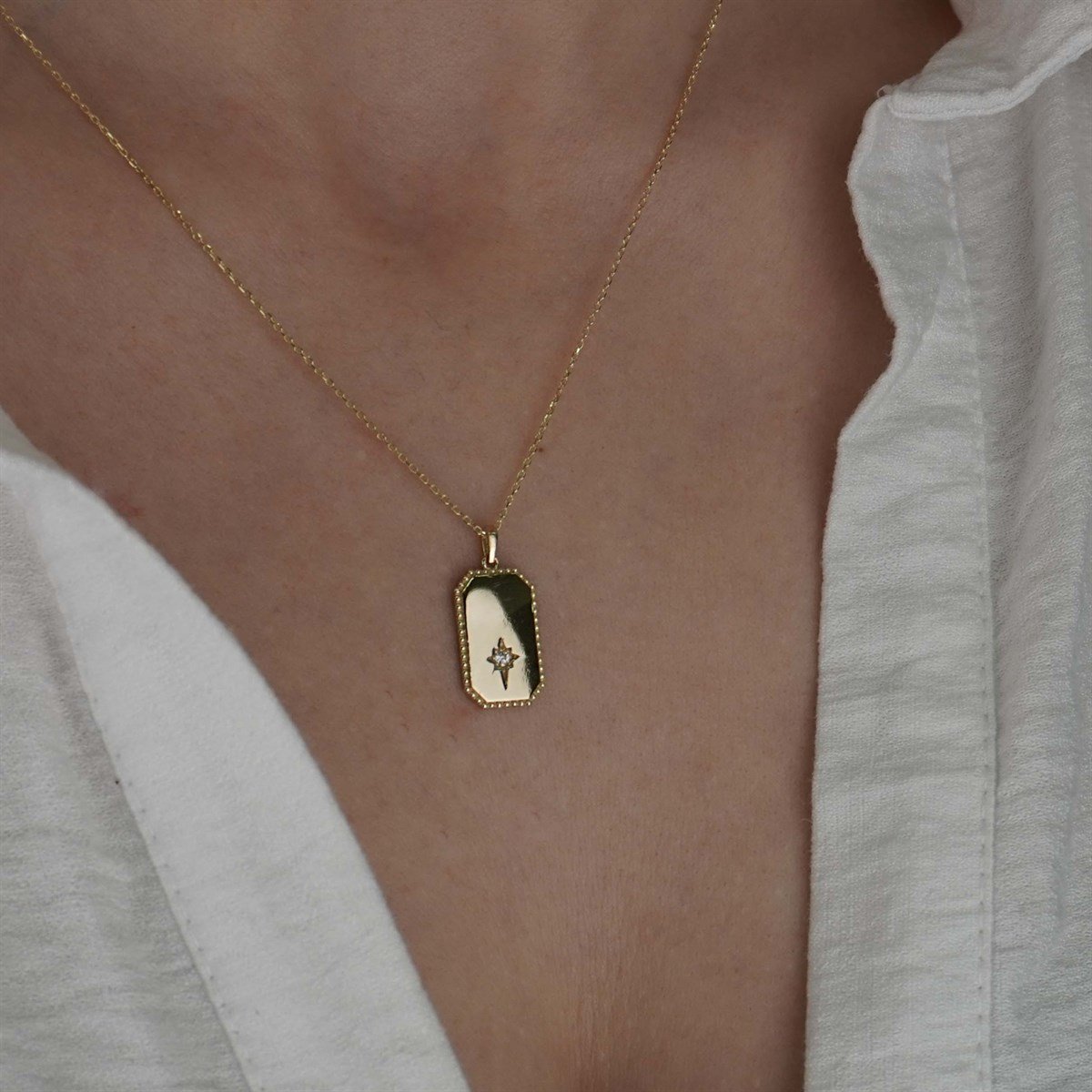 Plaka Kolye Yıldız Detaylı