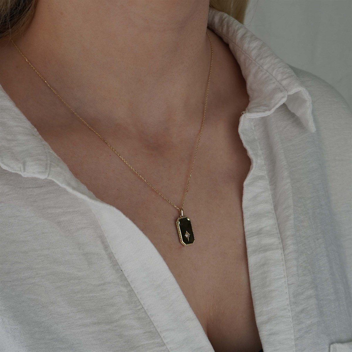 Plaka Kolye Yıldız Detaylı