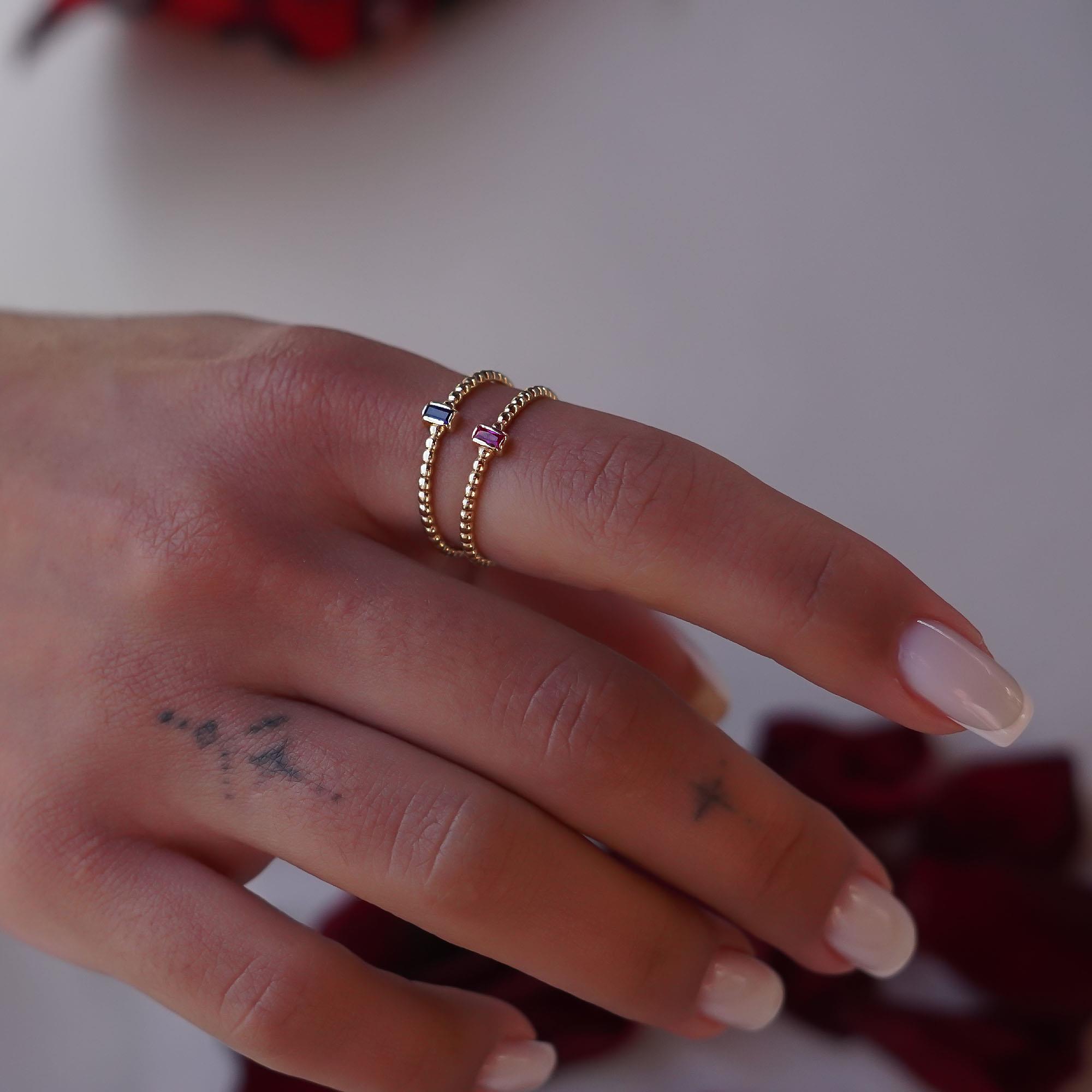 Renkli Baget Yüzük