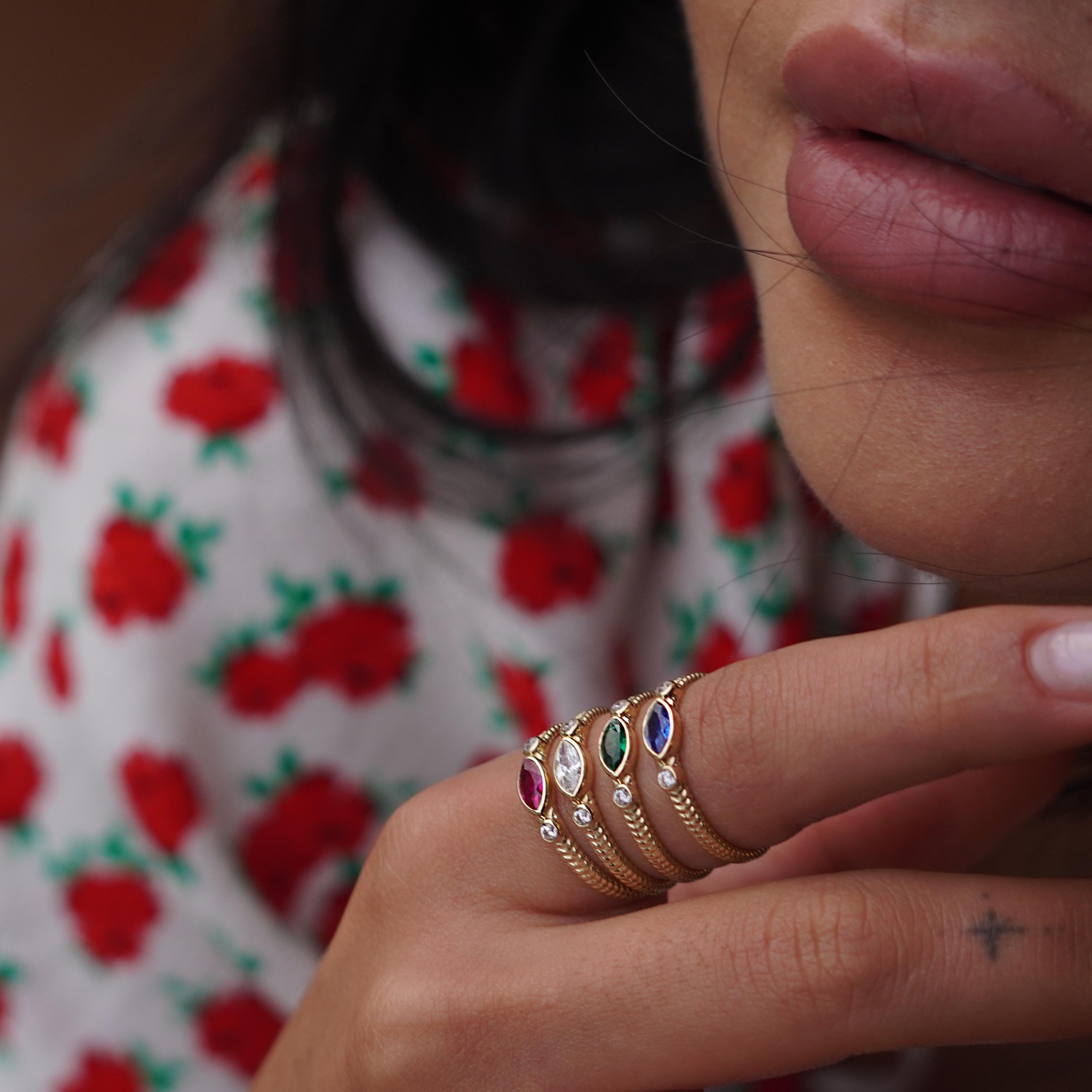 Renkli Markiz Yüzük