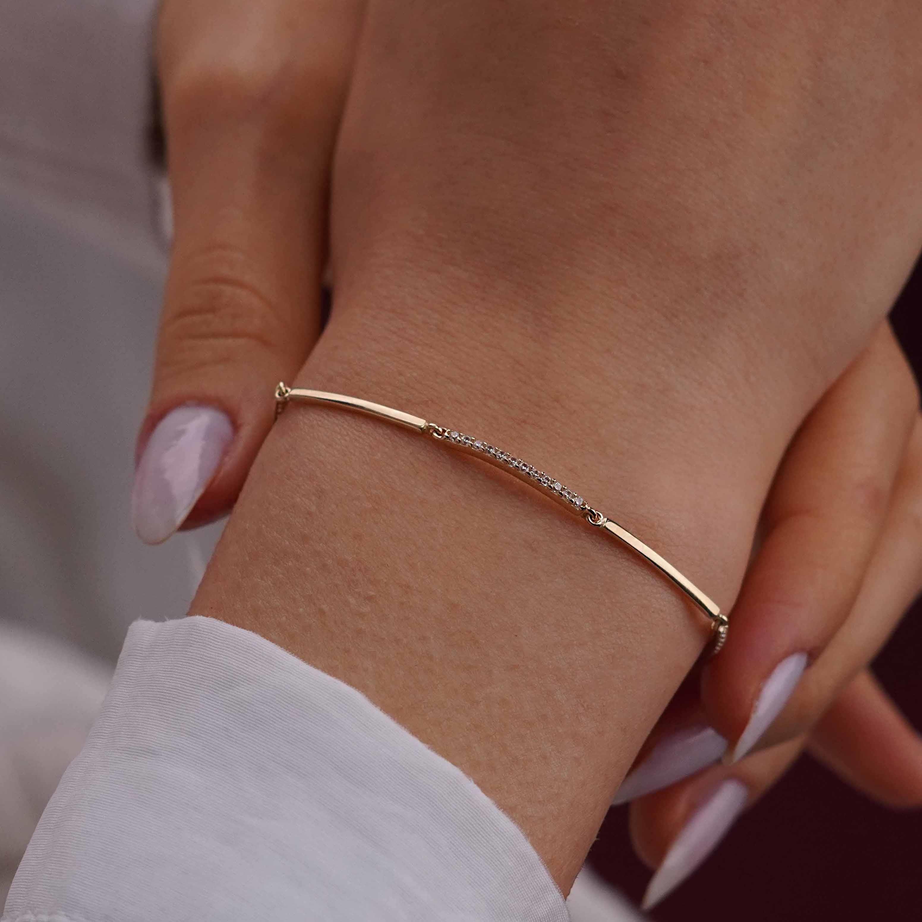 Sade Taşlı Bileklik