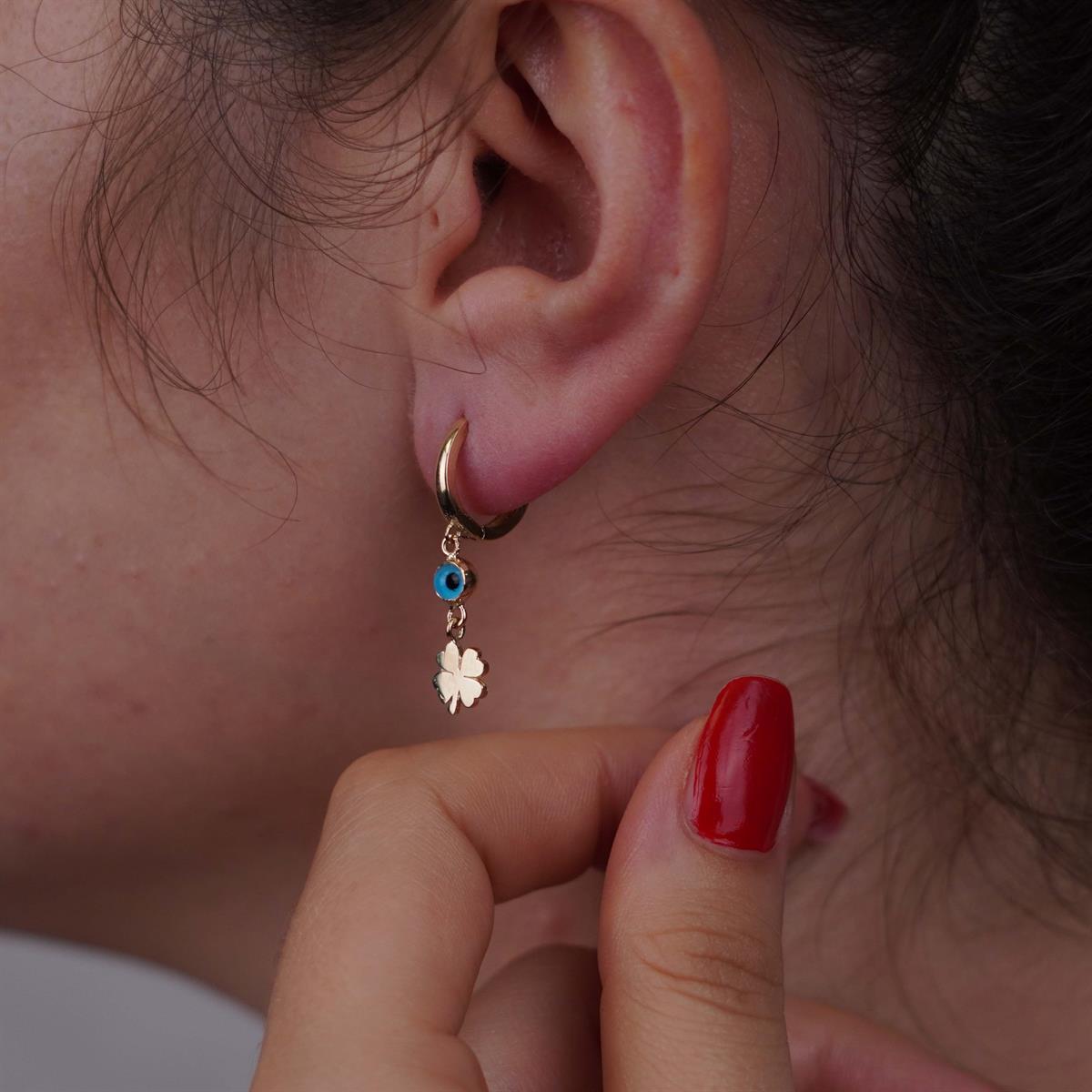 Sallantı Göz Yonca Küpe