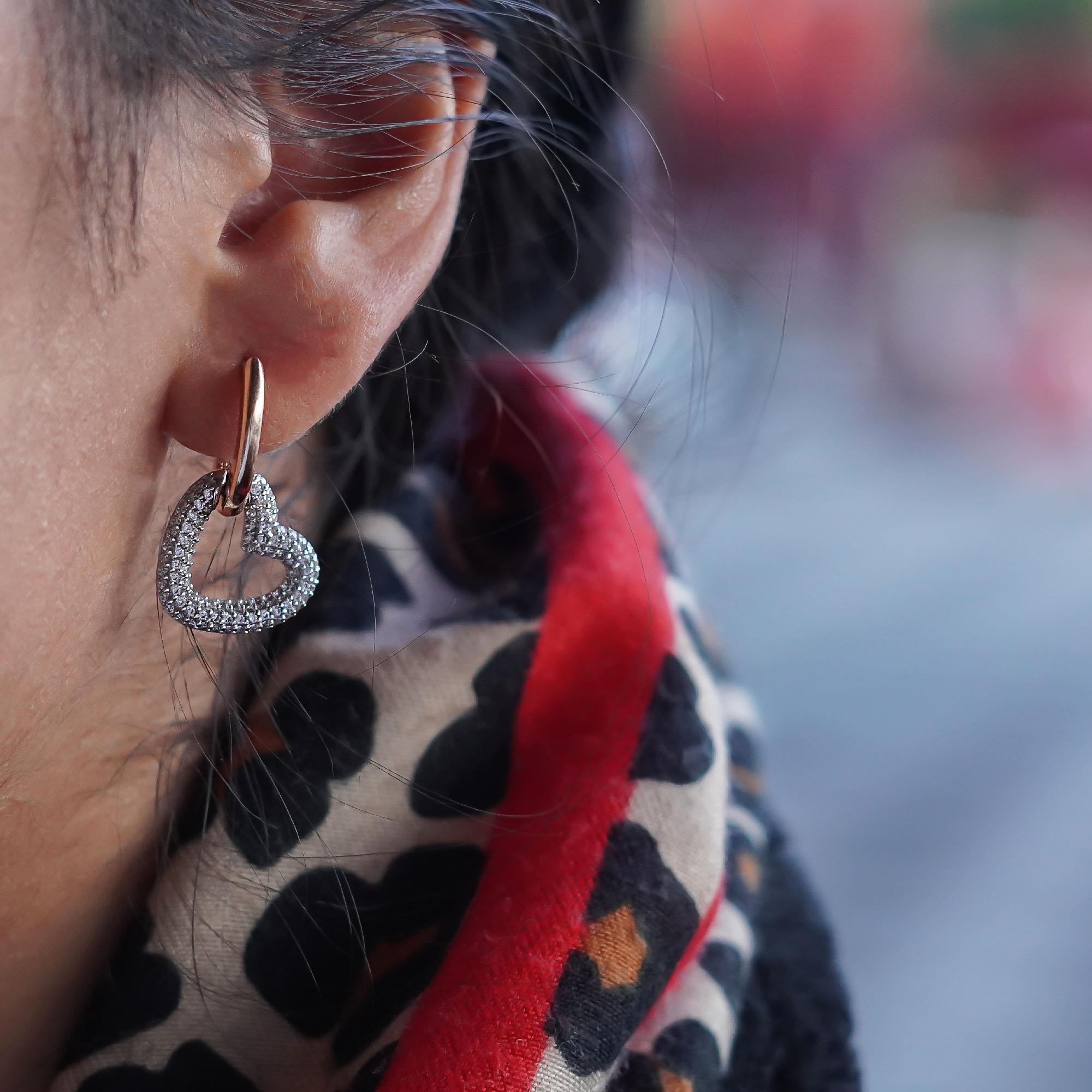 Sallantılı Kalp Küpe