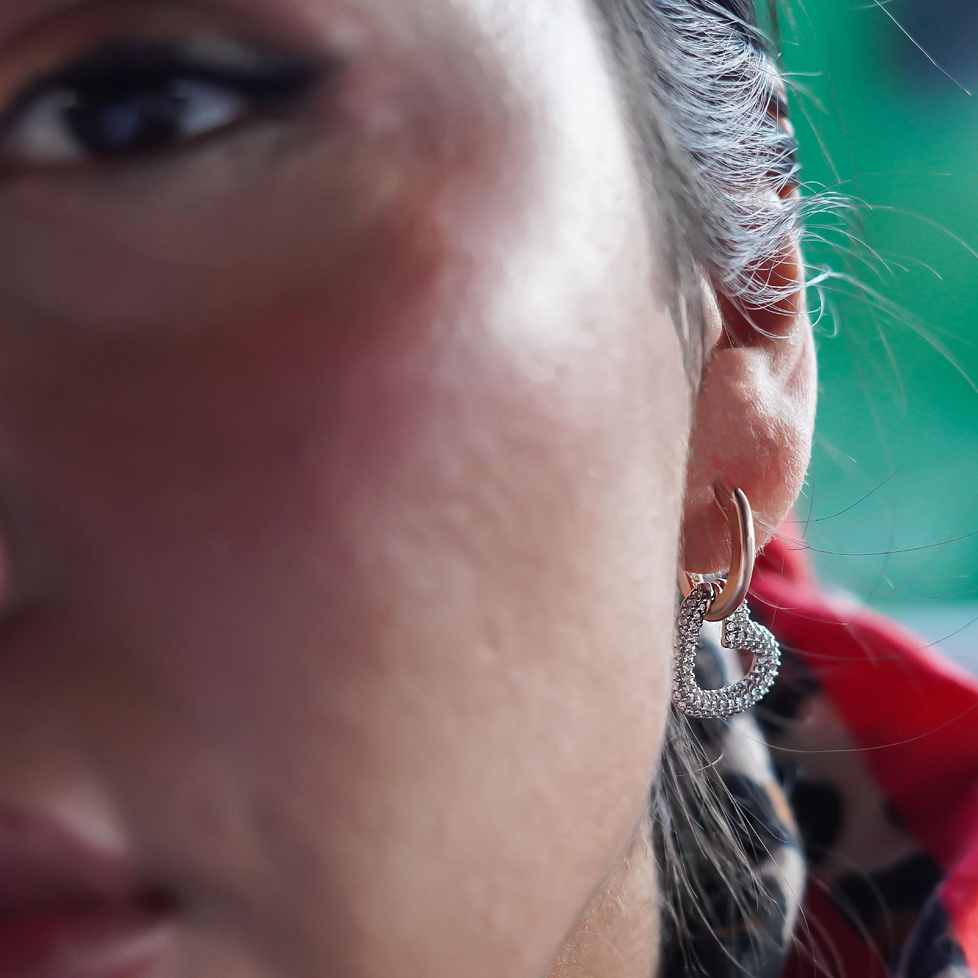 Sallantılı Kalp Küpe