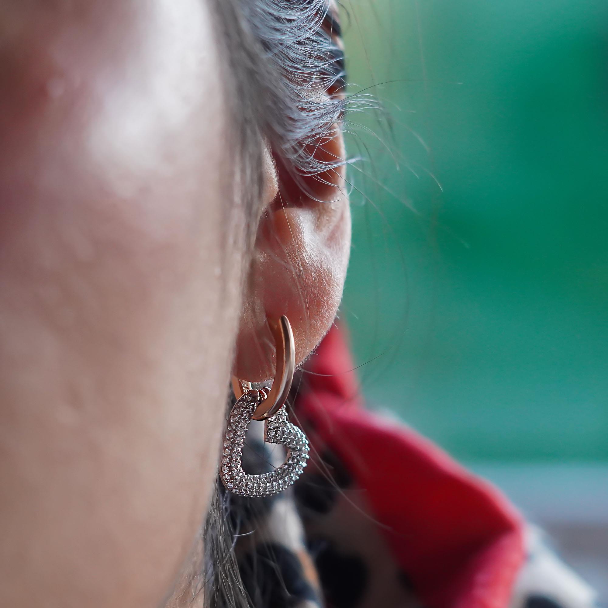 Sallantılı Kalp Küpe