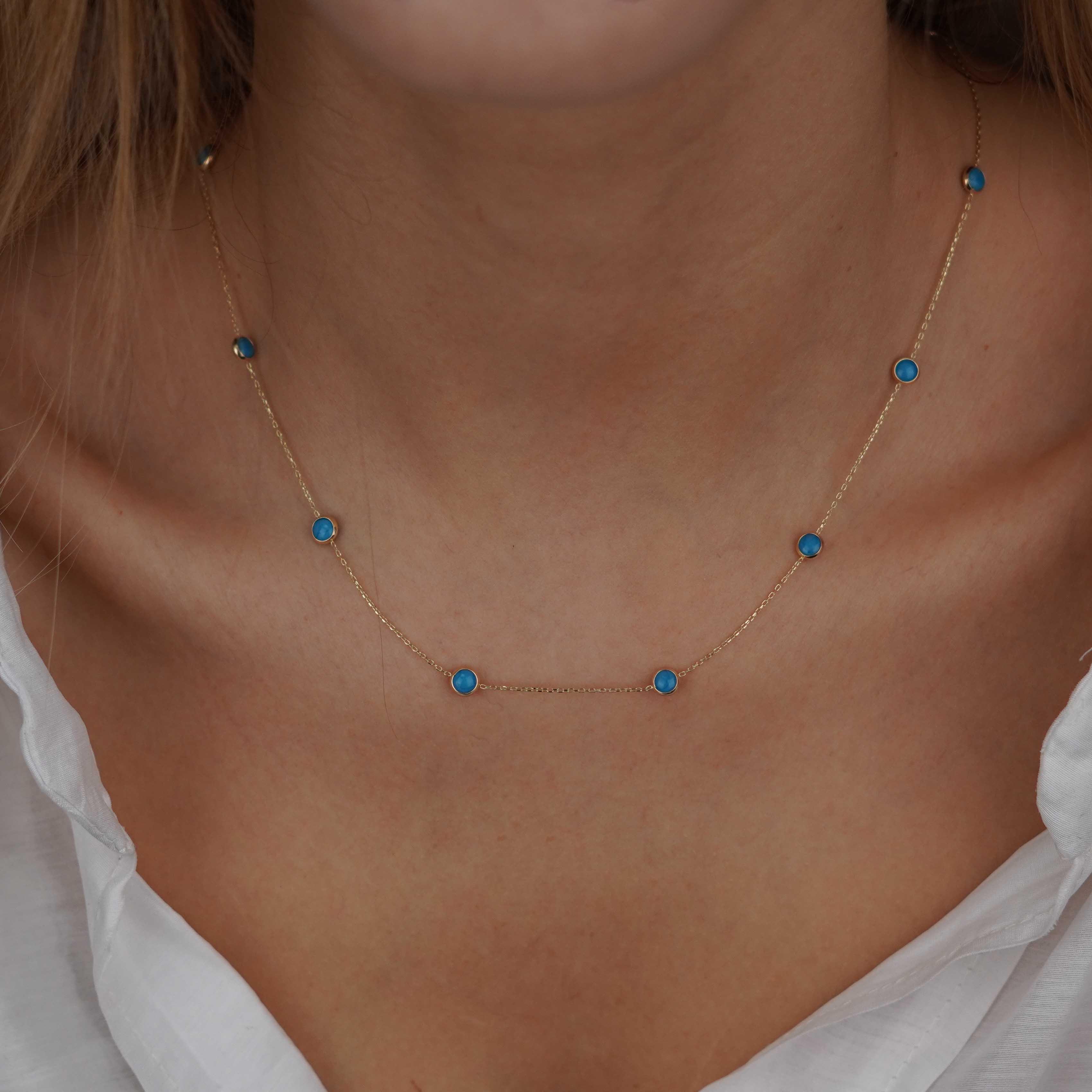 Sıralı Firuze Kolye