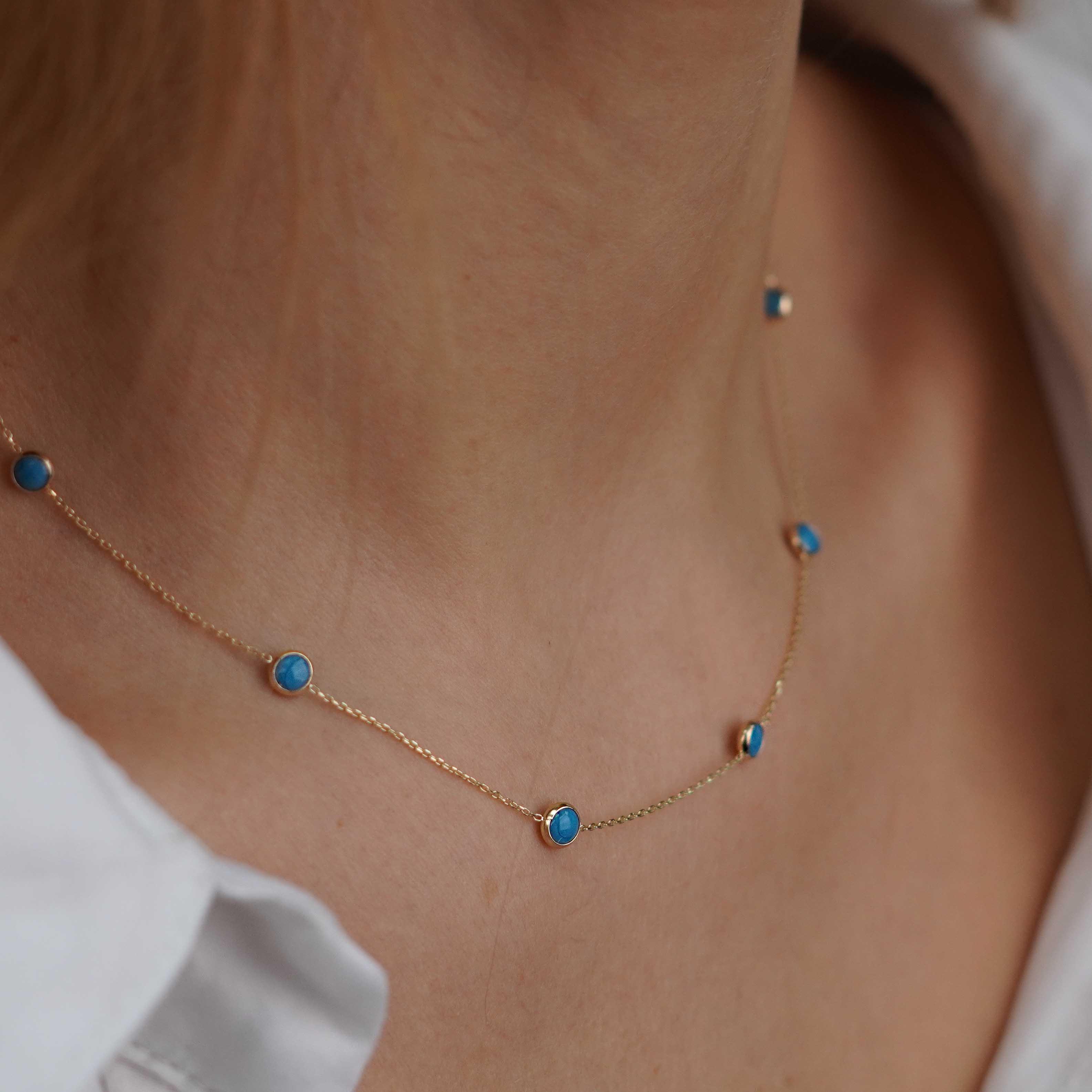 Sıralı Firuze Kolye