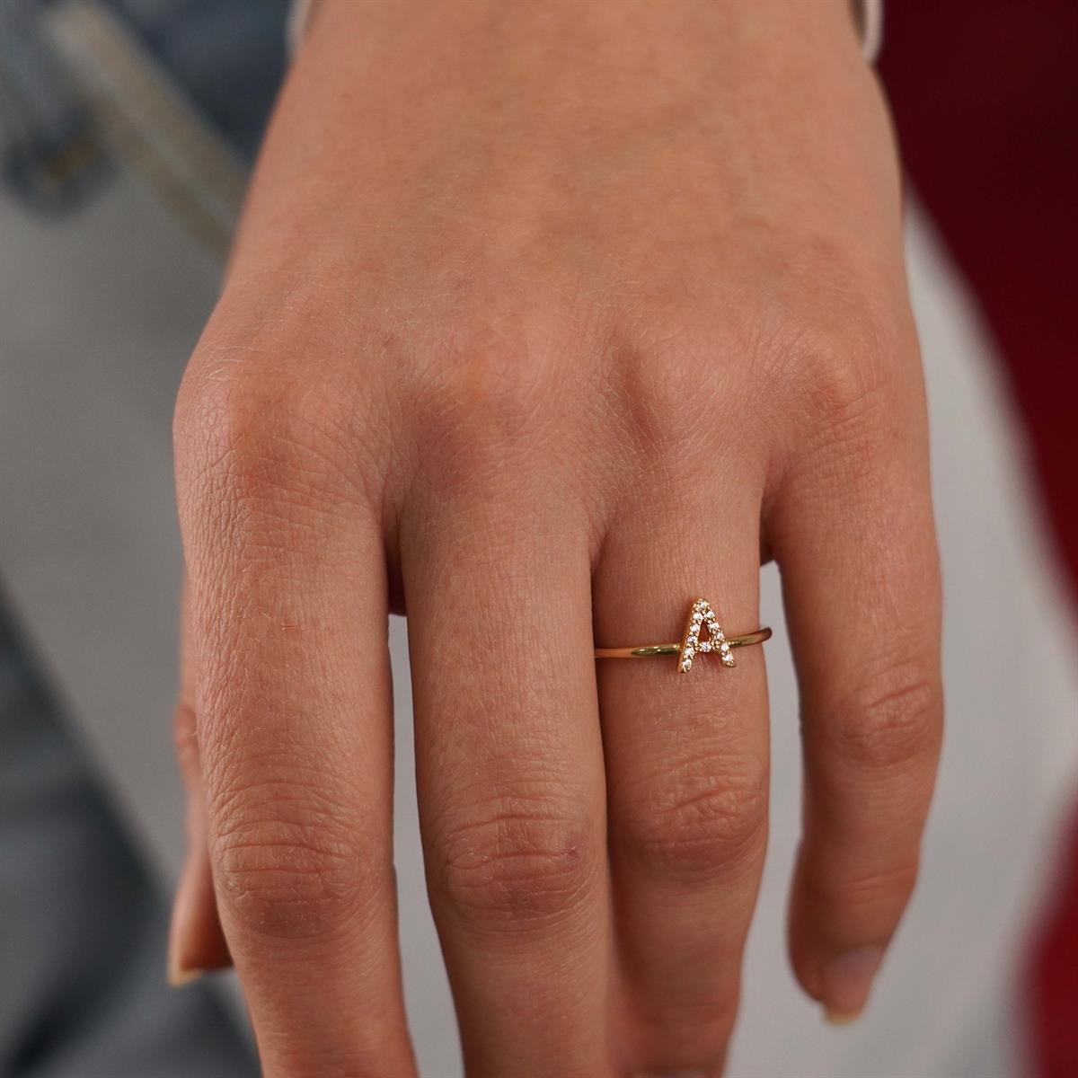 Taşlı Harf Yüzük