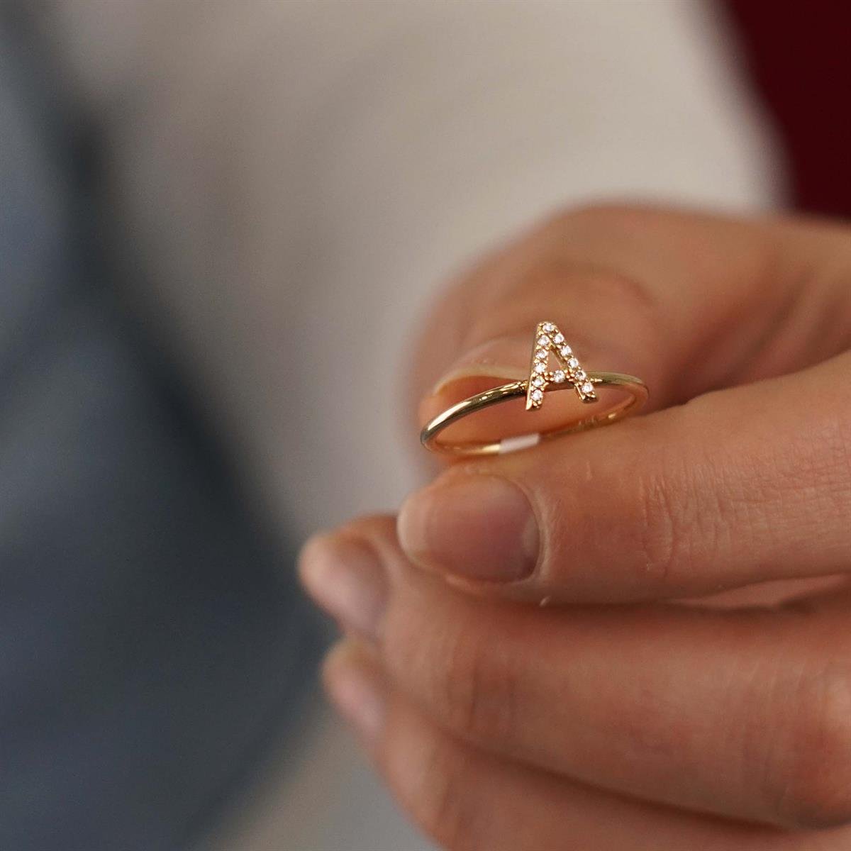 Taşlı Harf Yüzük