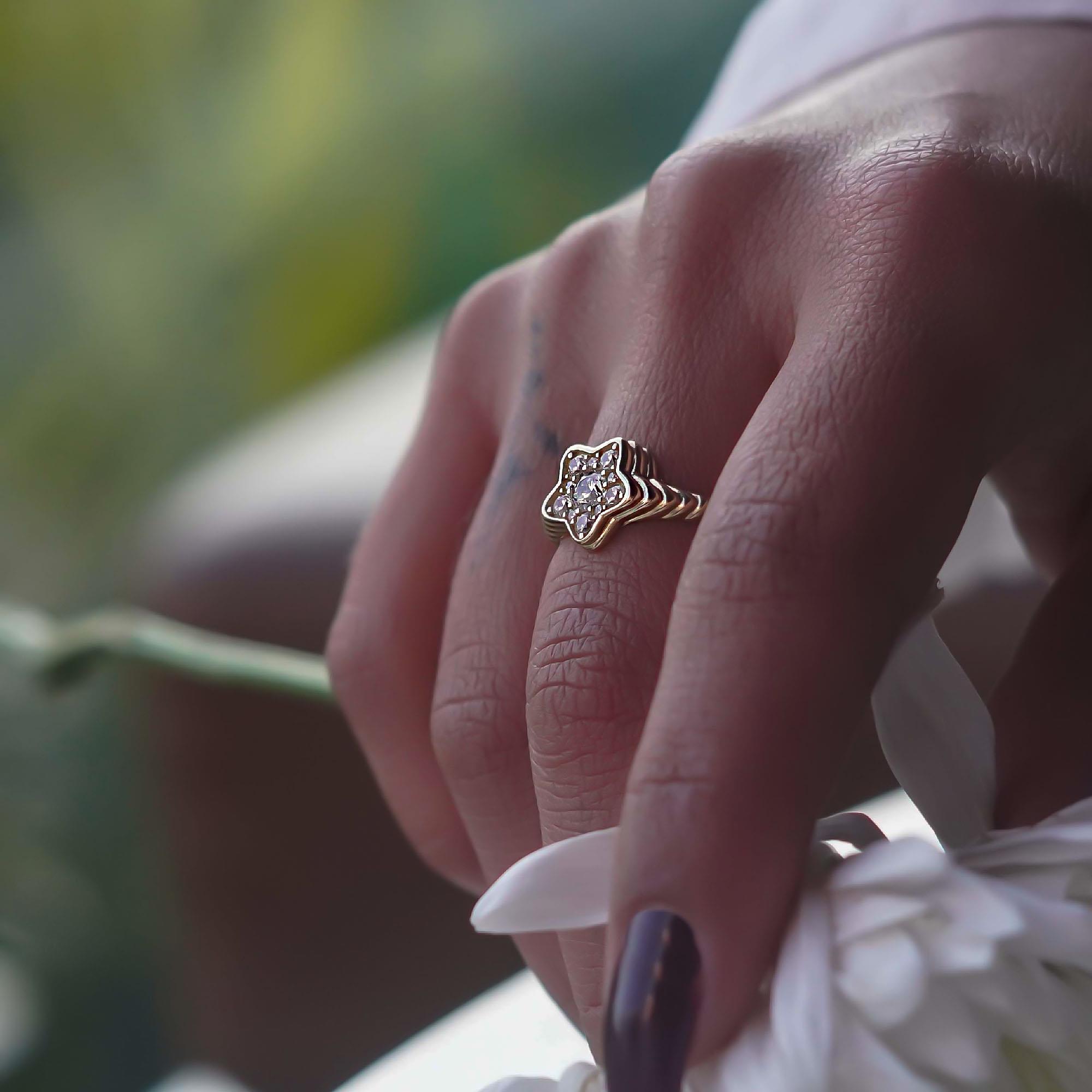 Taşlı Yıldız Yüzük