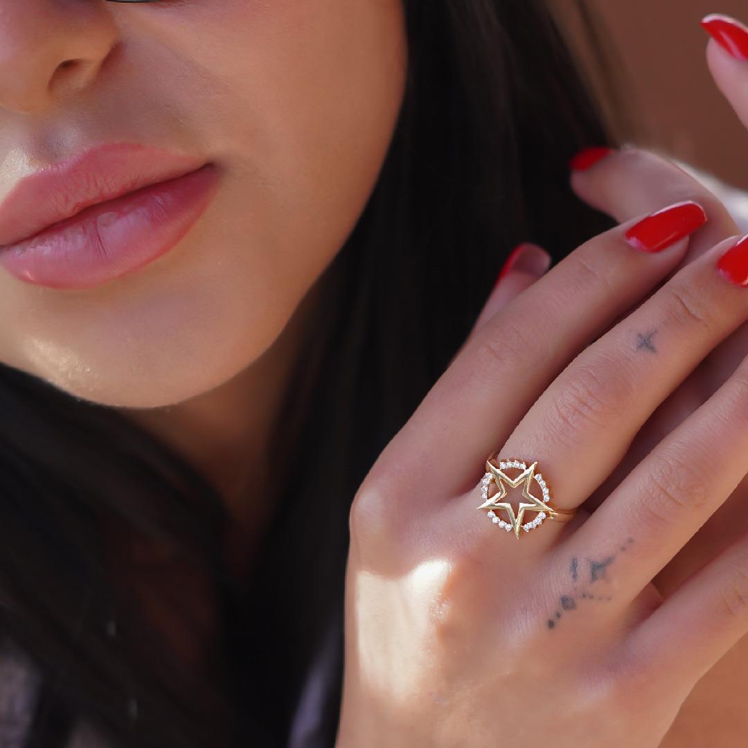 Taşlı Yıldız Yüzük