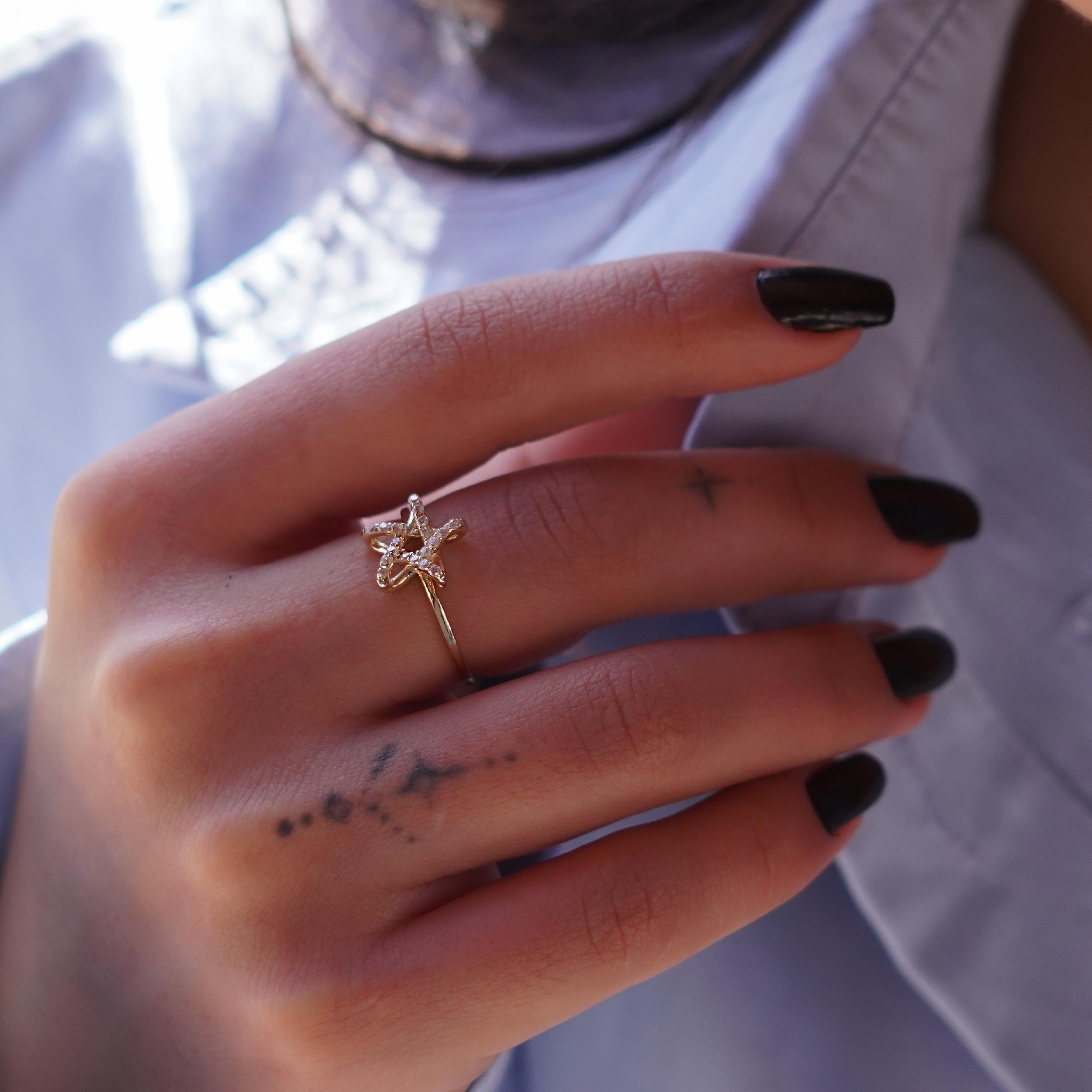 Taşlı Yıldız Yüzük