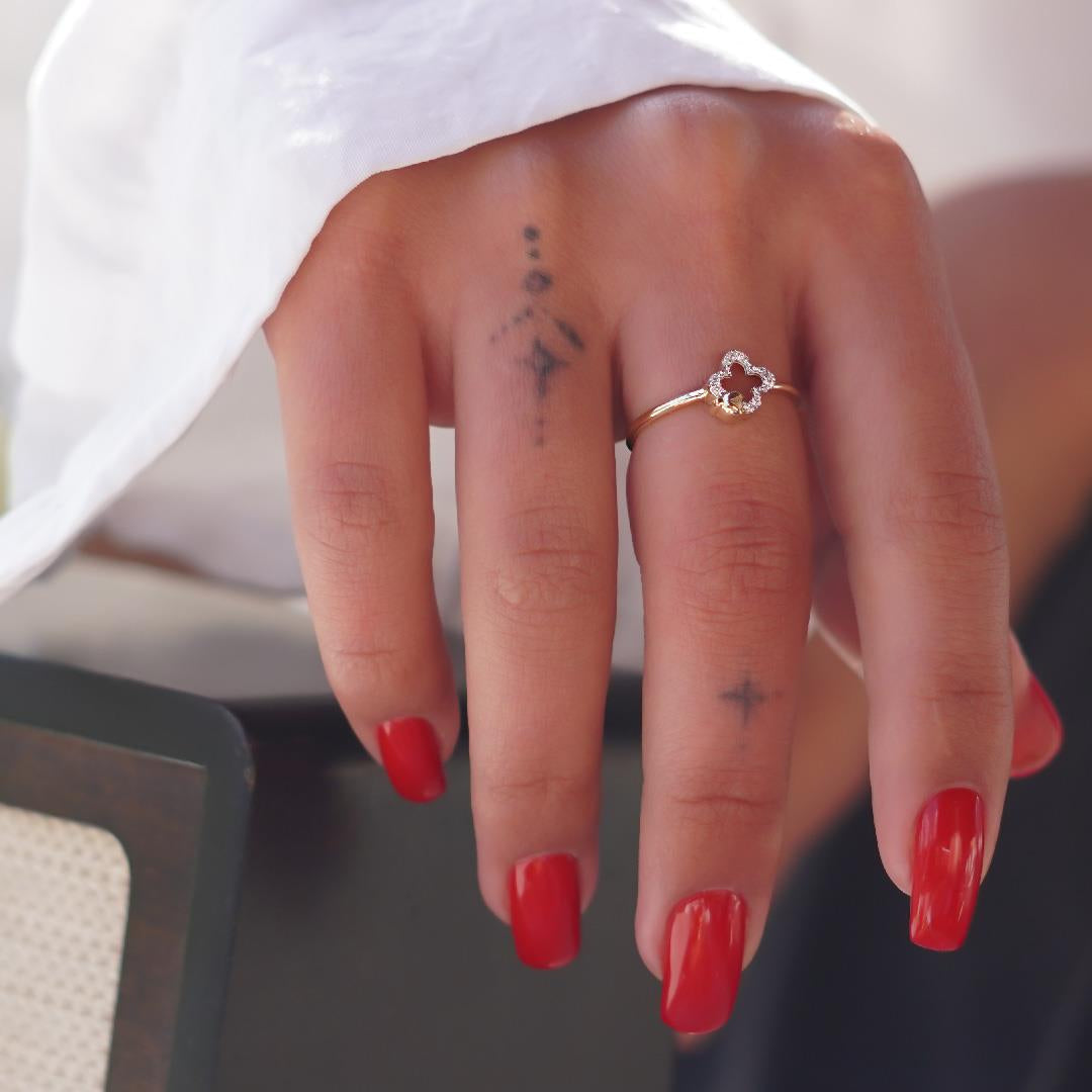 Taşlı Yonca Yüzük