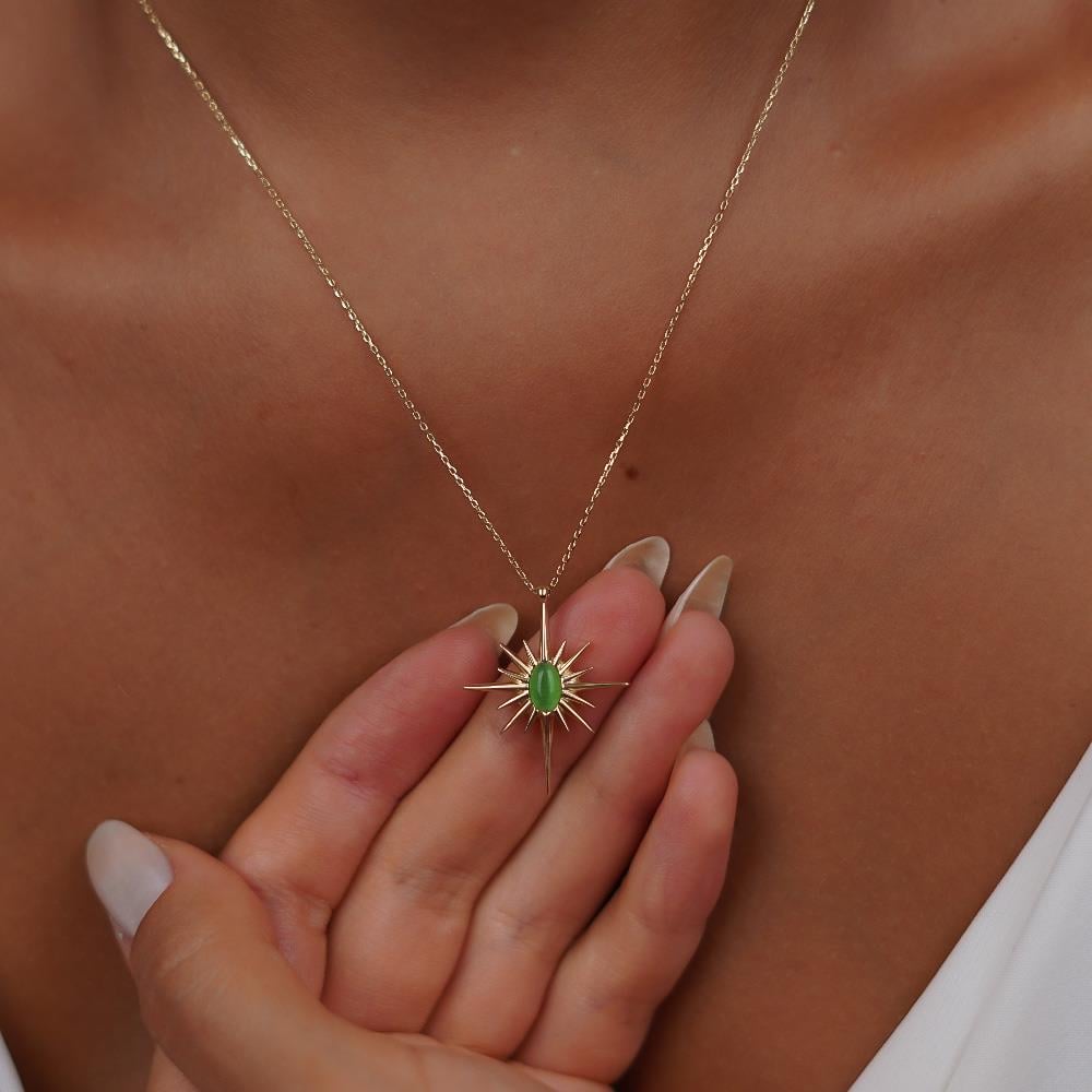 Yeşil Mineli Sirius Kolye