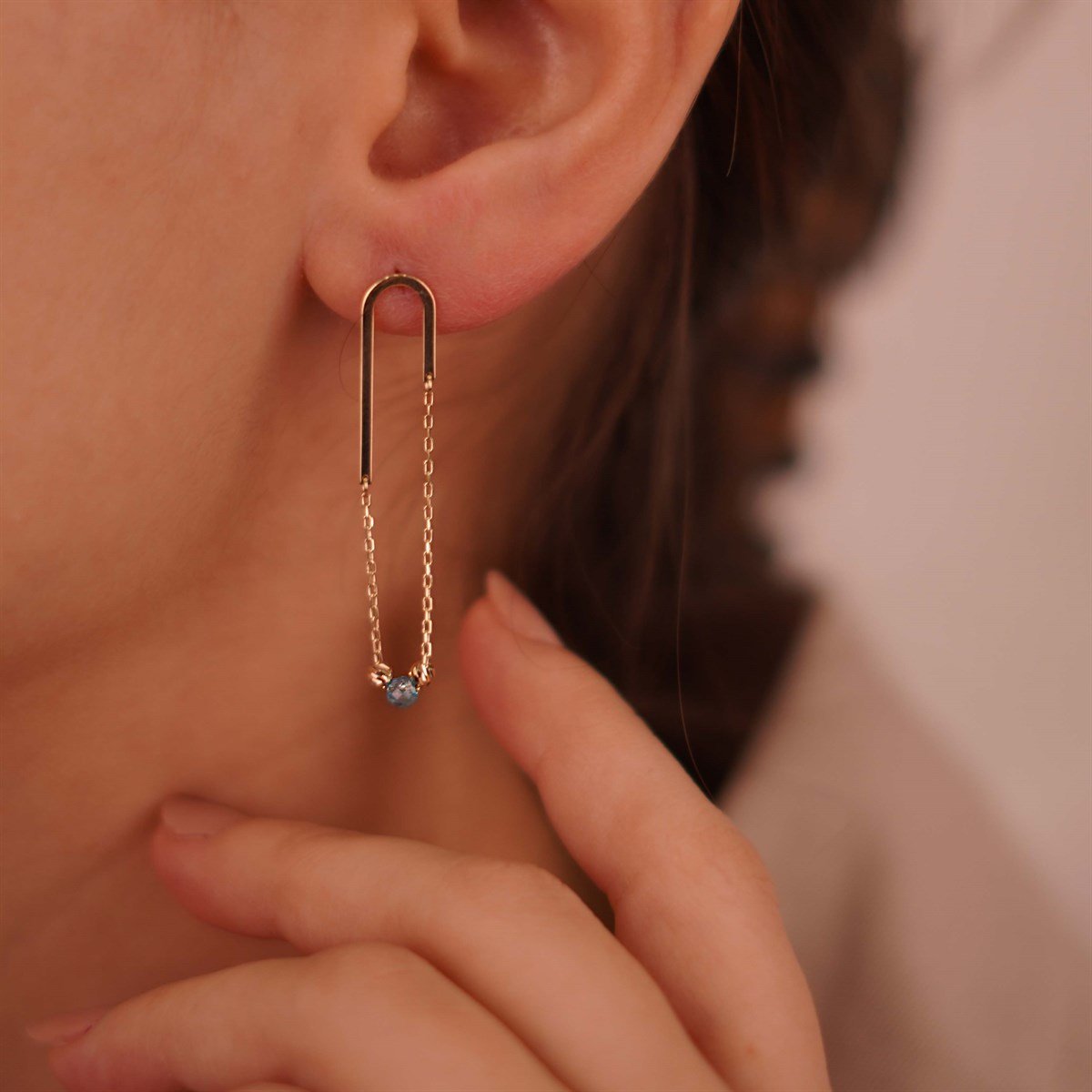 Zincirli Tasarım Küpe