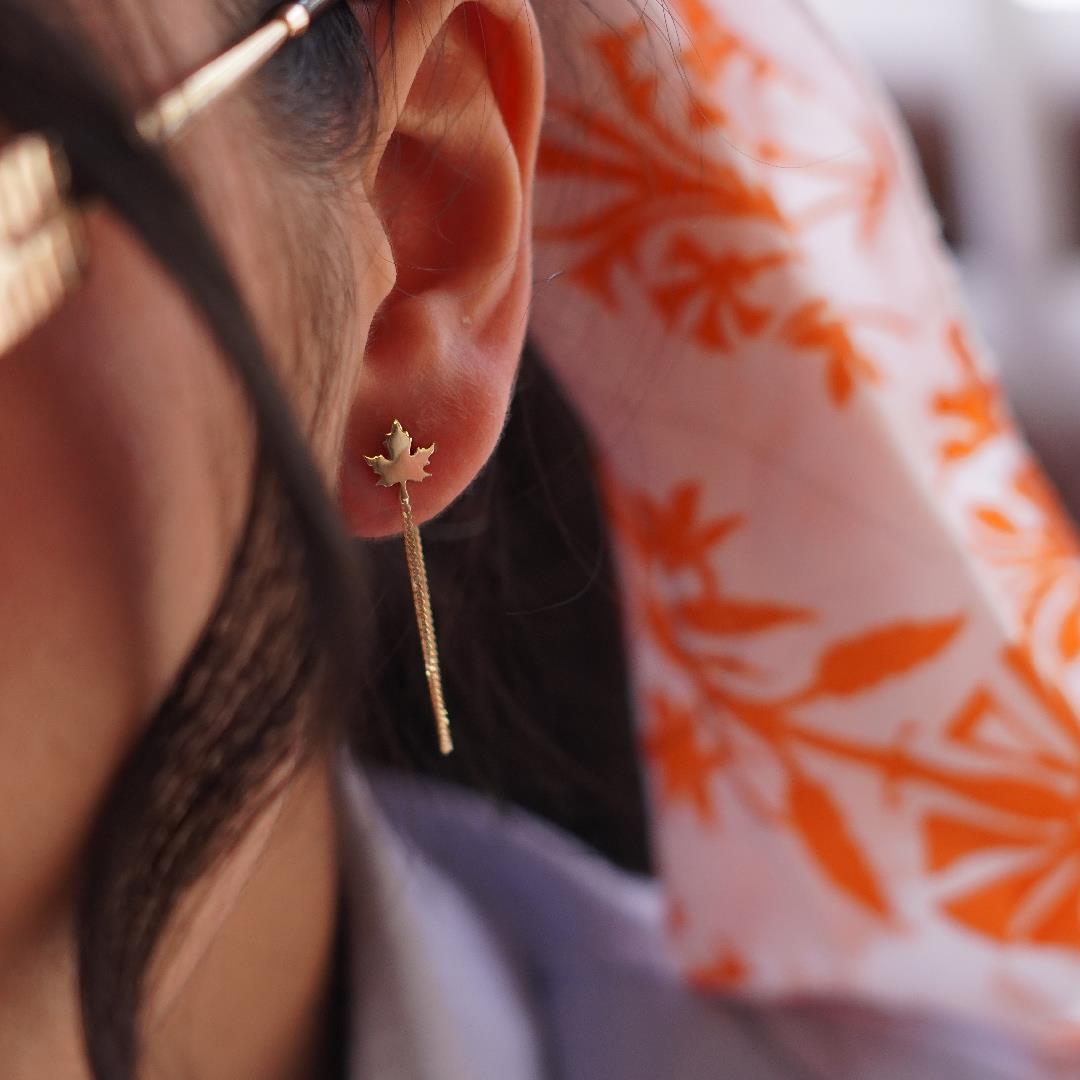 Zincirli Yaprak Küpe