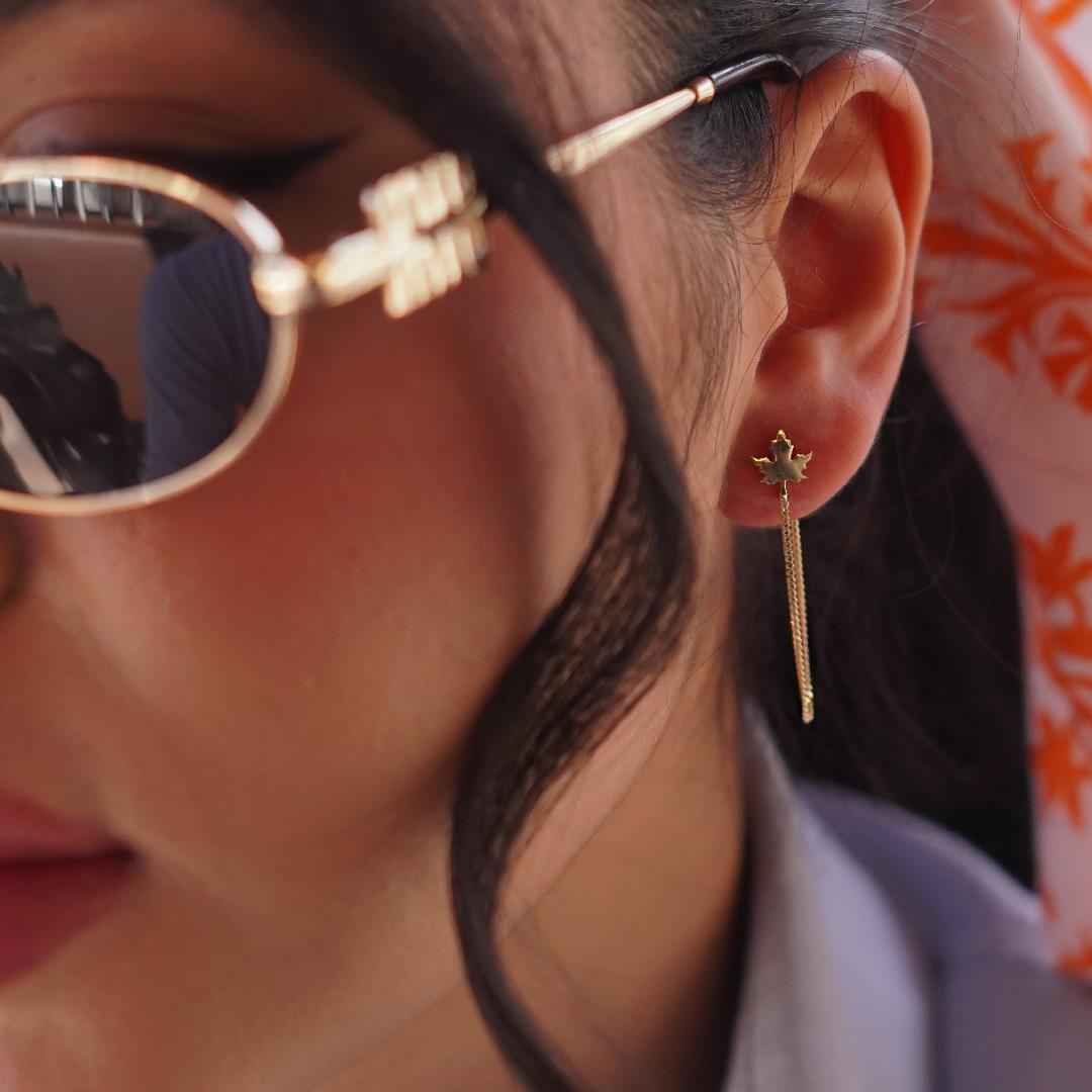 Zincirli Yaprak Küpe