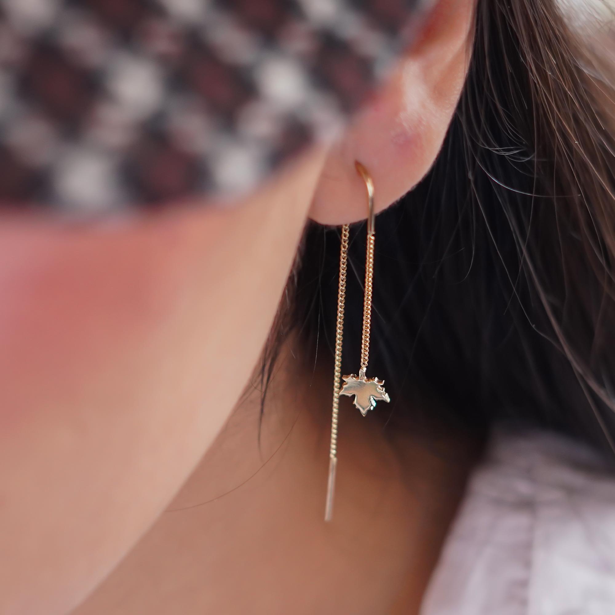 Zincirli Yaprak Küpe