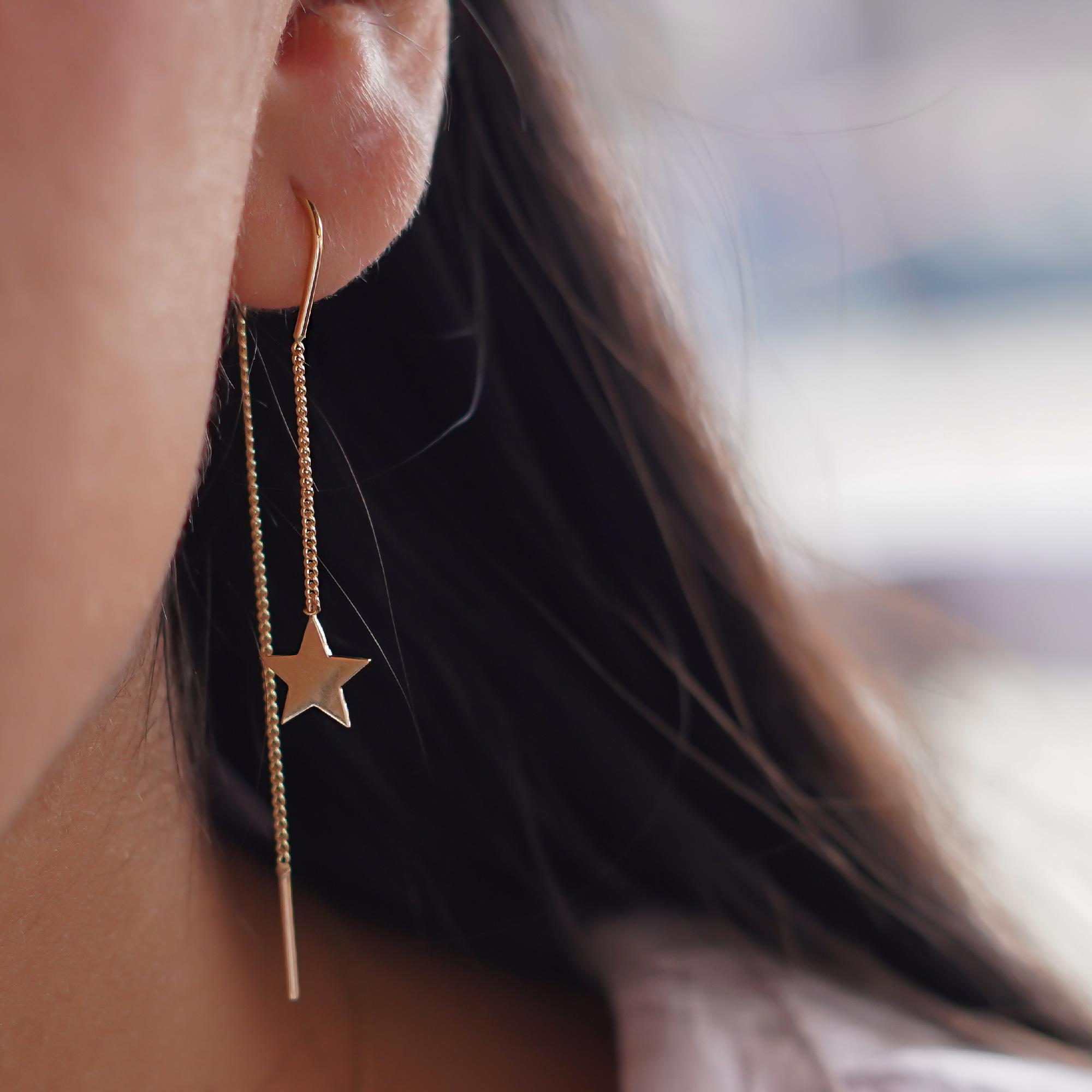 Zincirli Yıldız Küpe