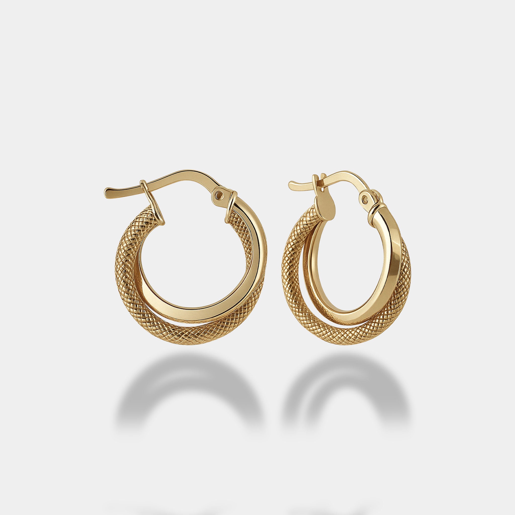 Desenli İkili Halka Küpe