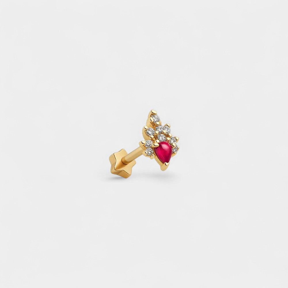 Pembe Taşlı Piercing