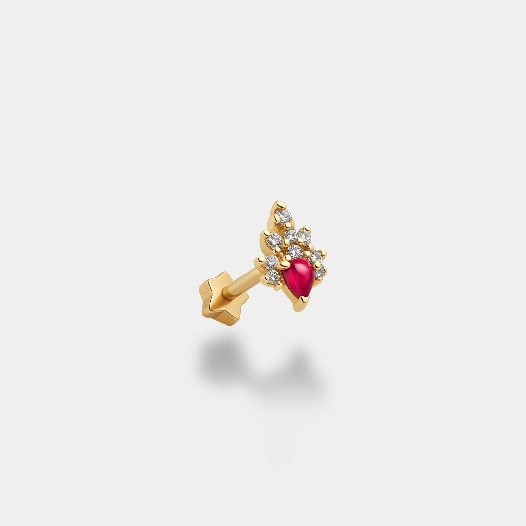 Pembe Taşlı Piercing