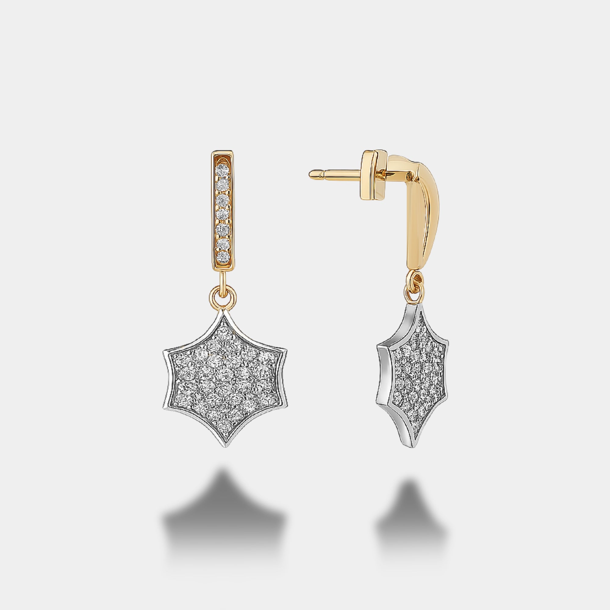 Taşlı Altıgen Küpe