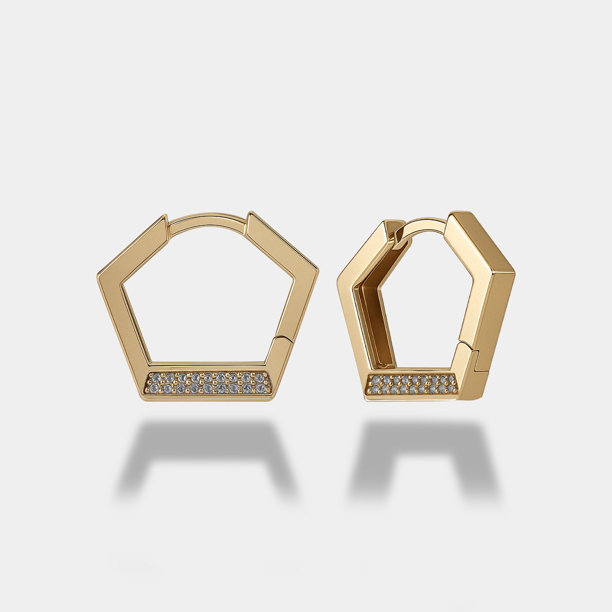 Taşlı Beşgen Küpe