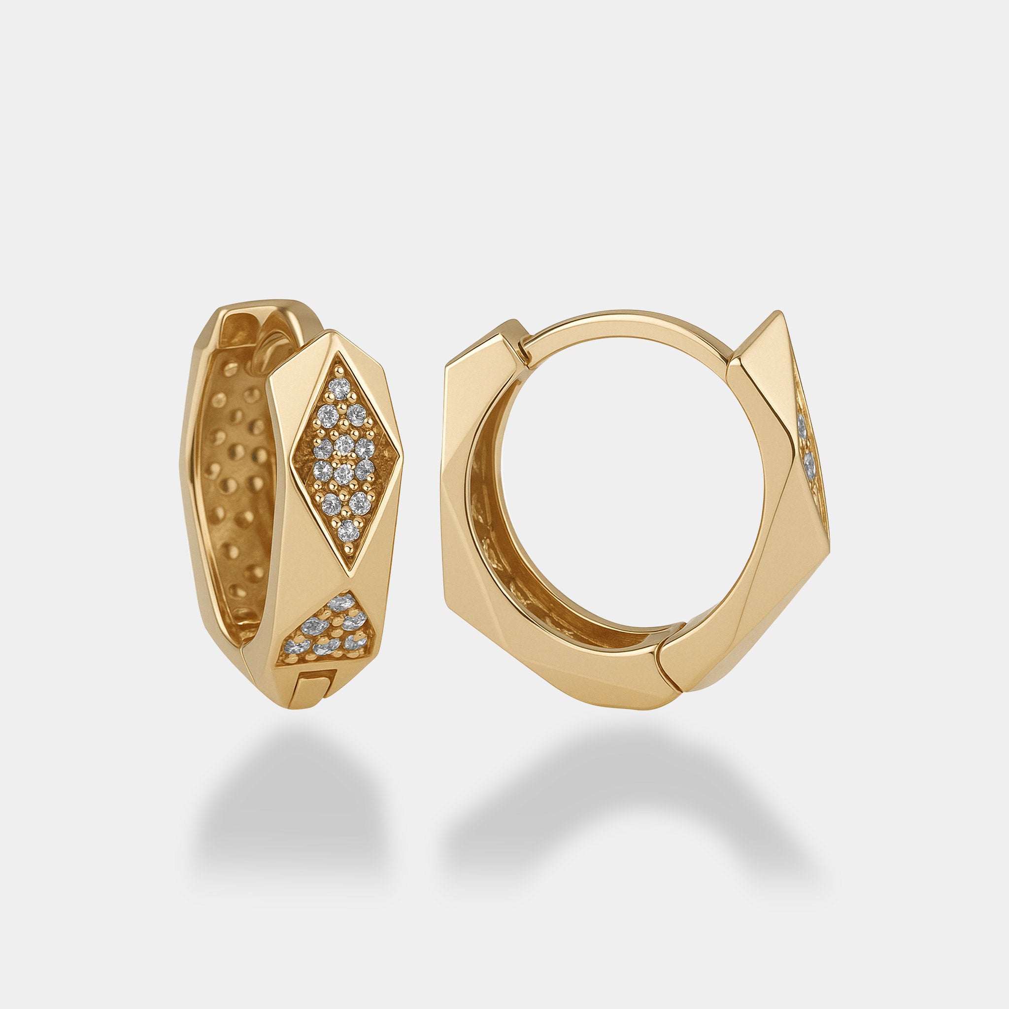 Taşlı Prizma Küpe