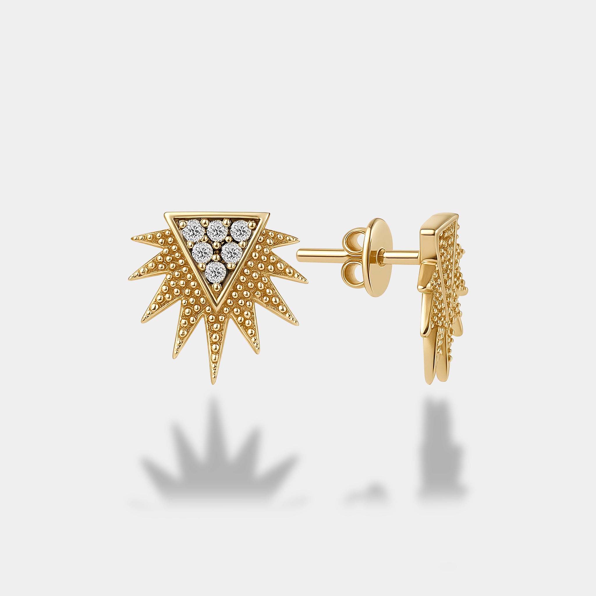 Taşlı Triangle Küpe