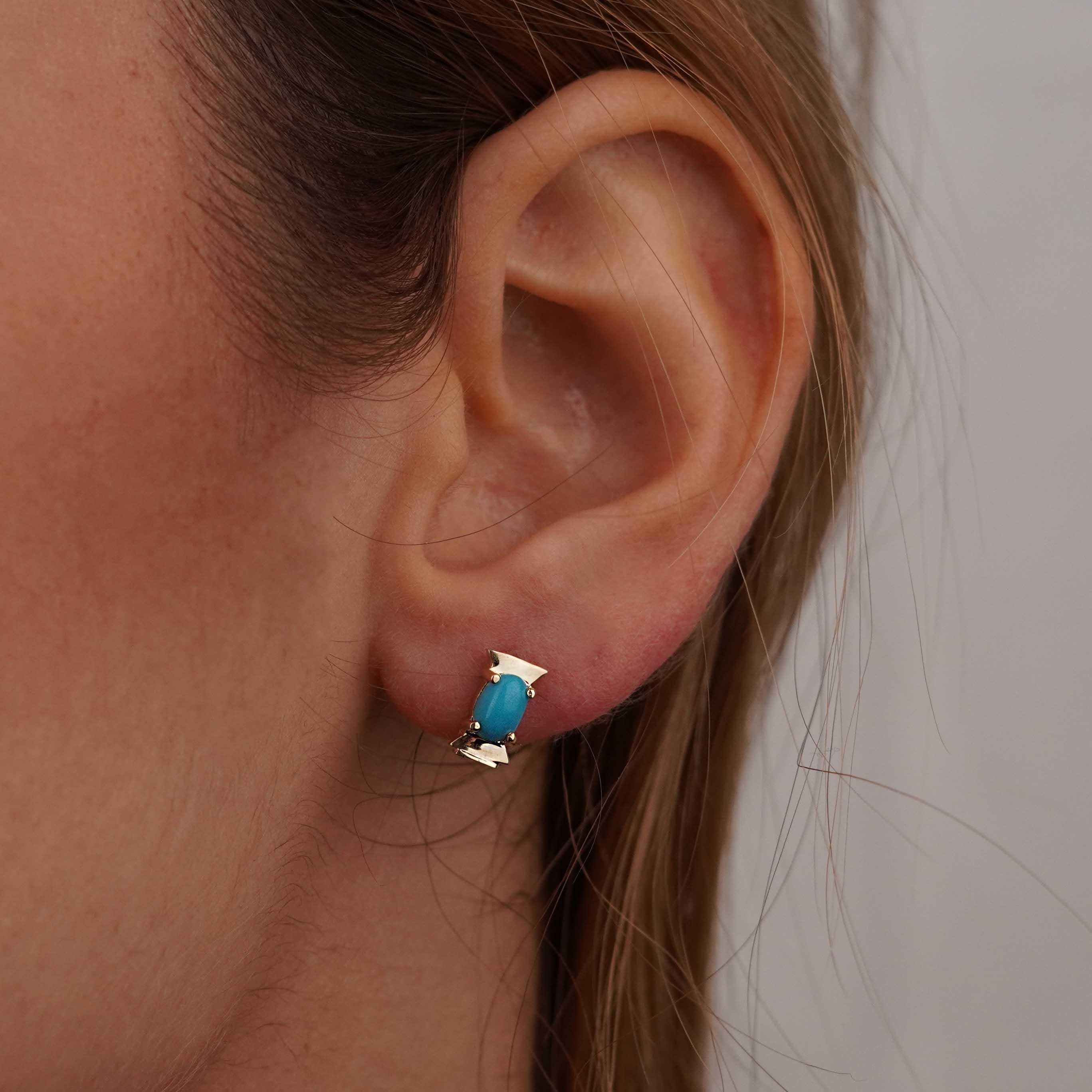 Desenli Firuze Küpe