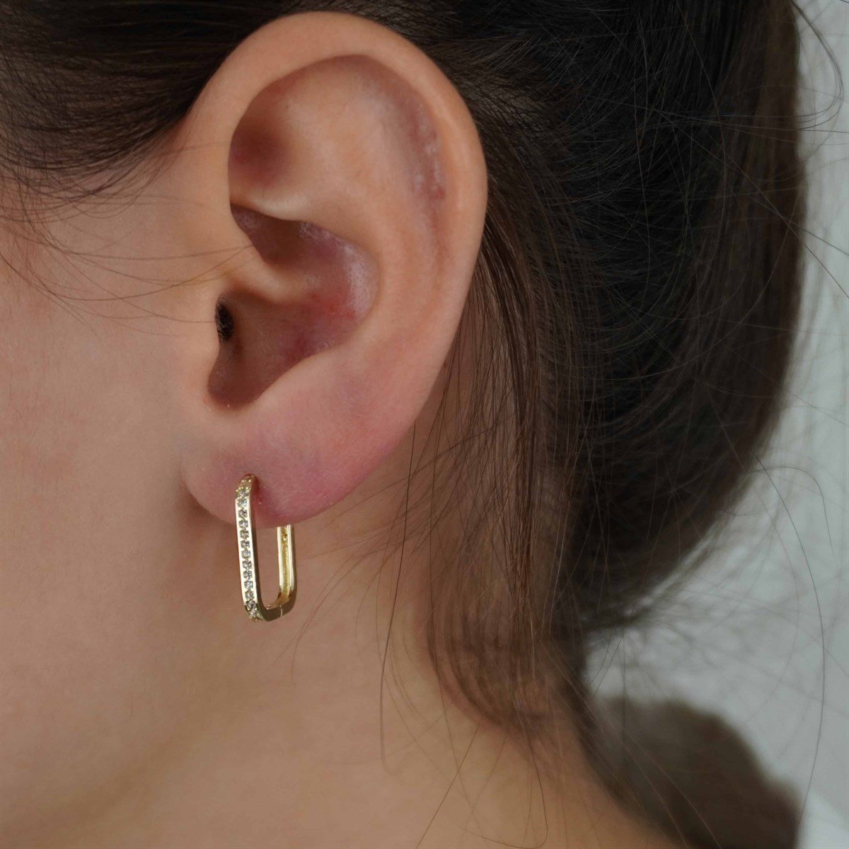 Dikdörtgen Küpe - Oval Köşeli