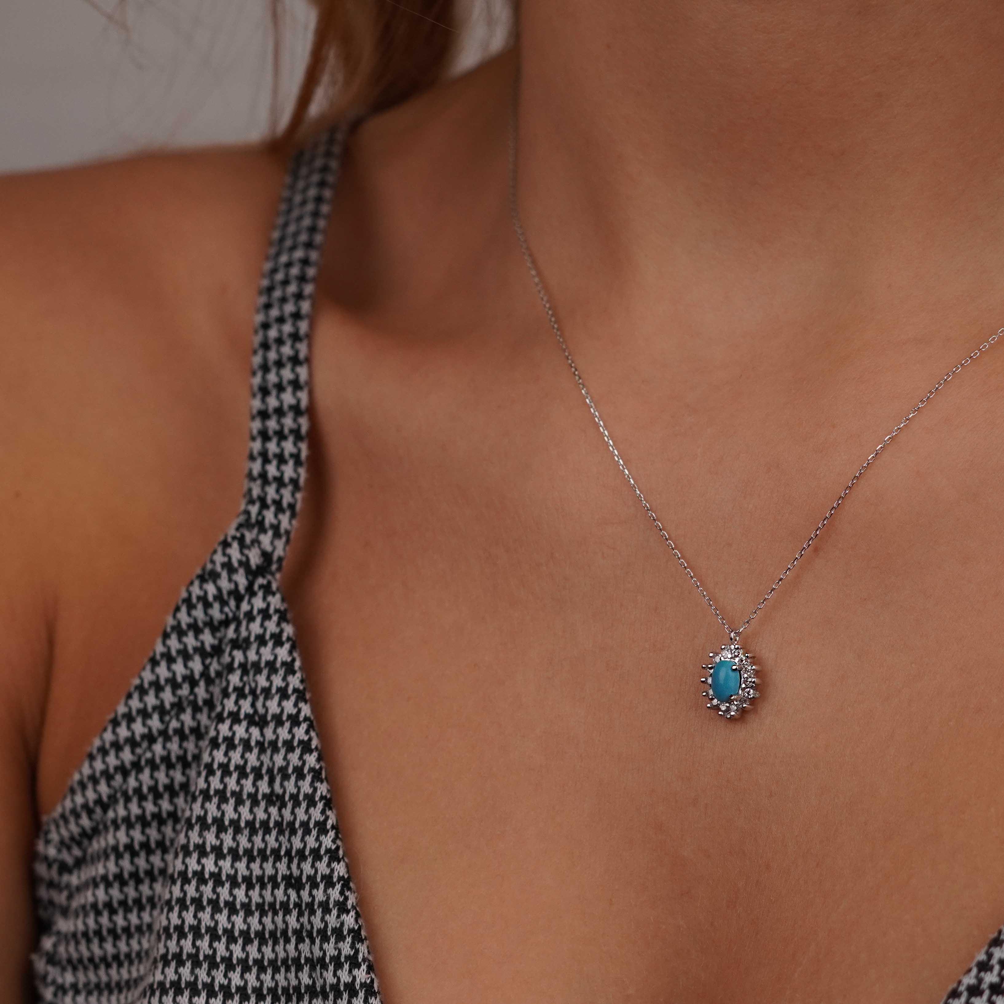 Firuze Taşlı Kolye